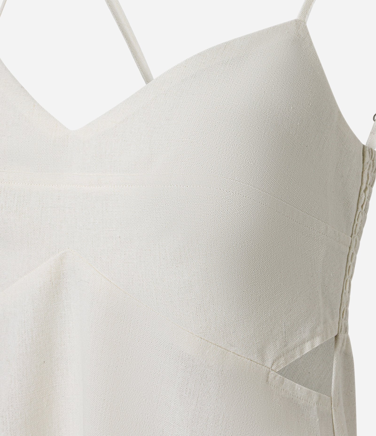 Vestido Evasê em Viscolinho com Recorte Vazado e Babado Off White 7