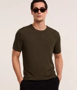 Camiseta em Viscose com Textura Zig Zag
