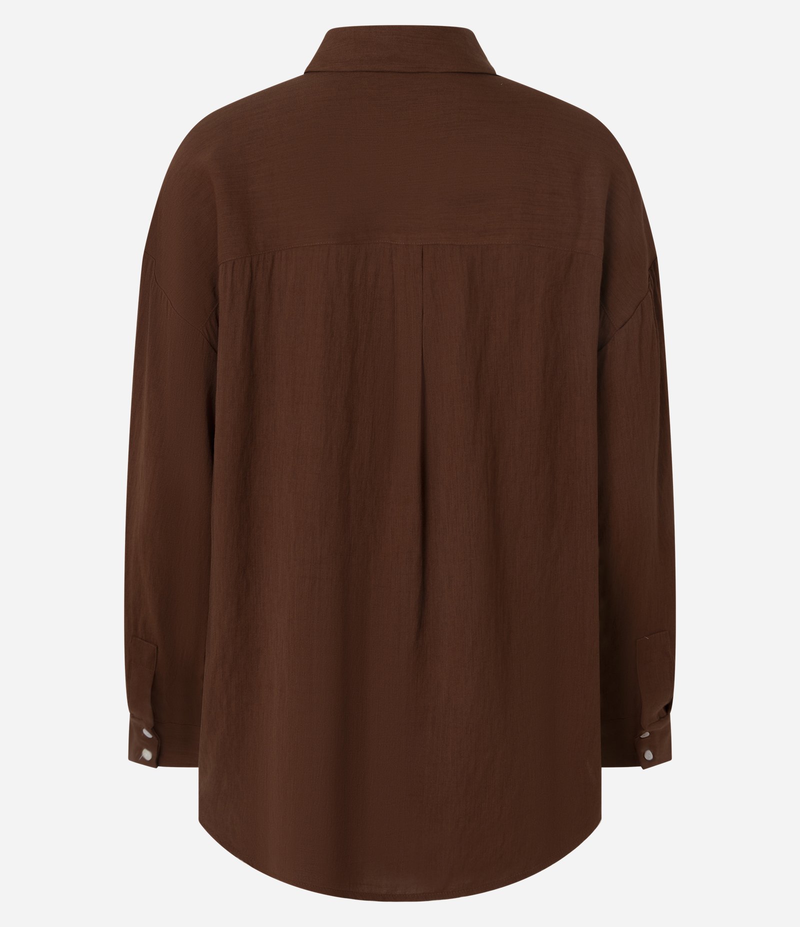 Camisa Over Alongada e Leve com Cava Deslocada Marrom 7