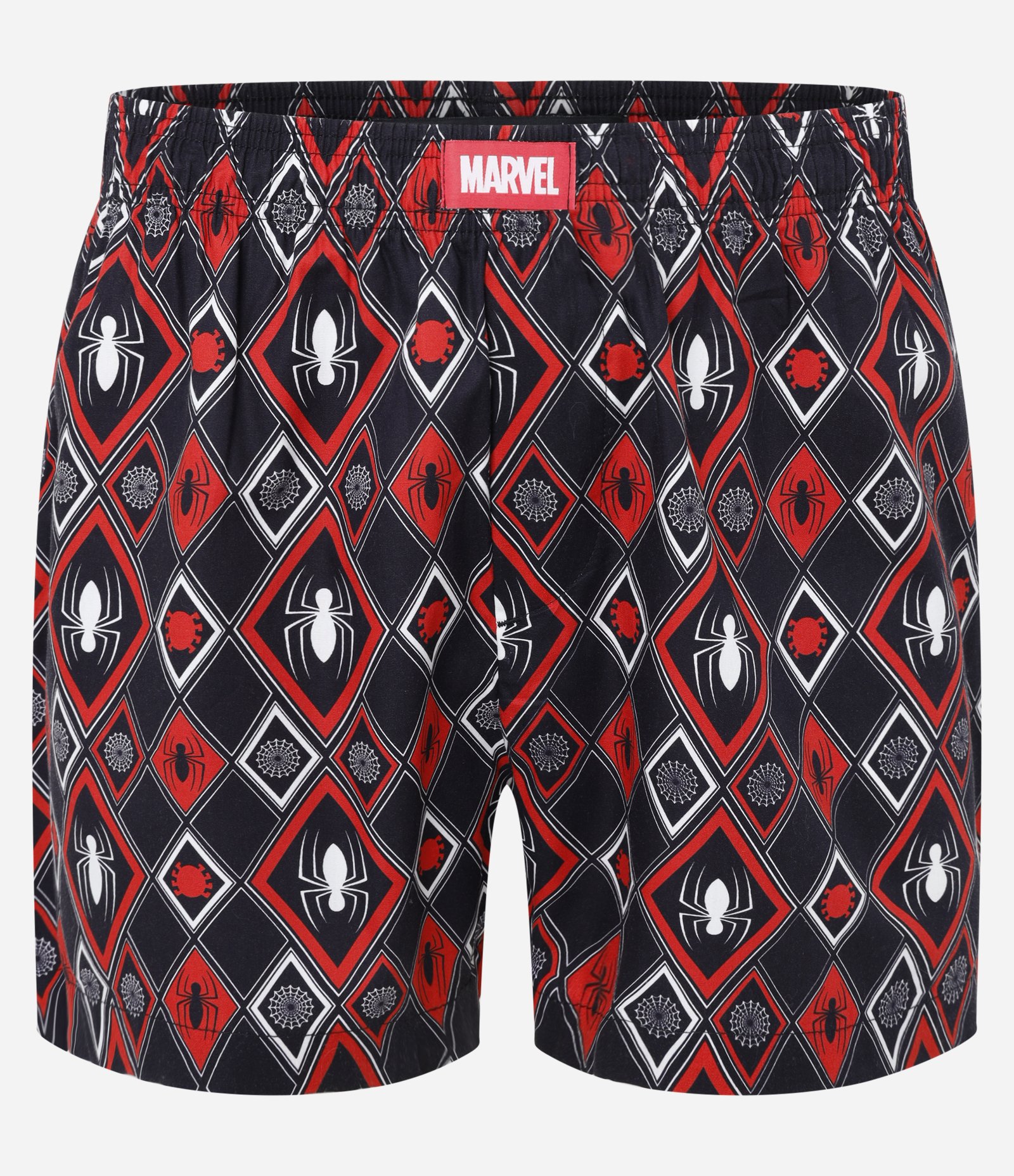 Cueca Samba Canção em Cetim com Estampa do Homem Aranha Preto/Vermelho/Branco 1
