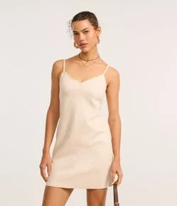Vestido Curto em Suede com Alcinhas Finas