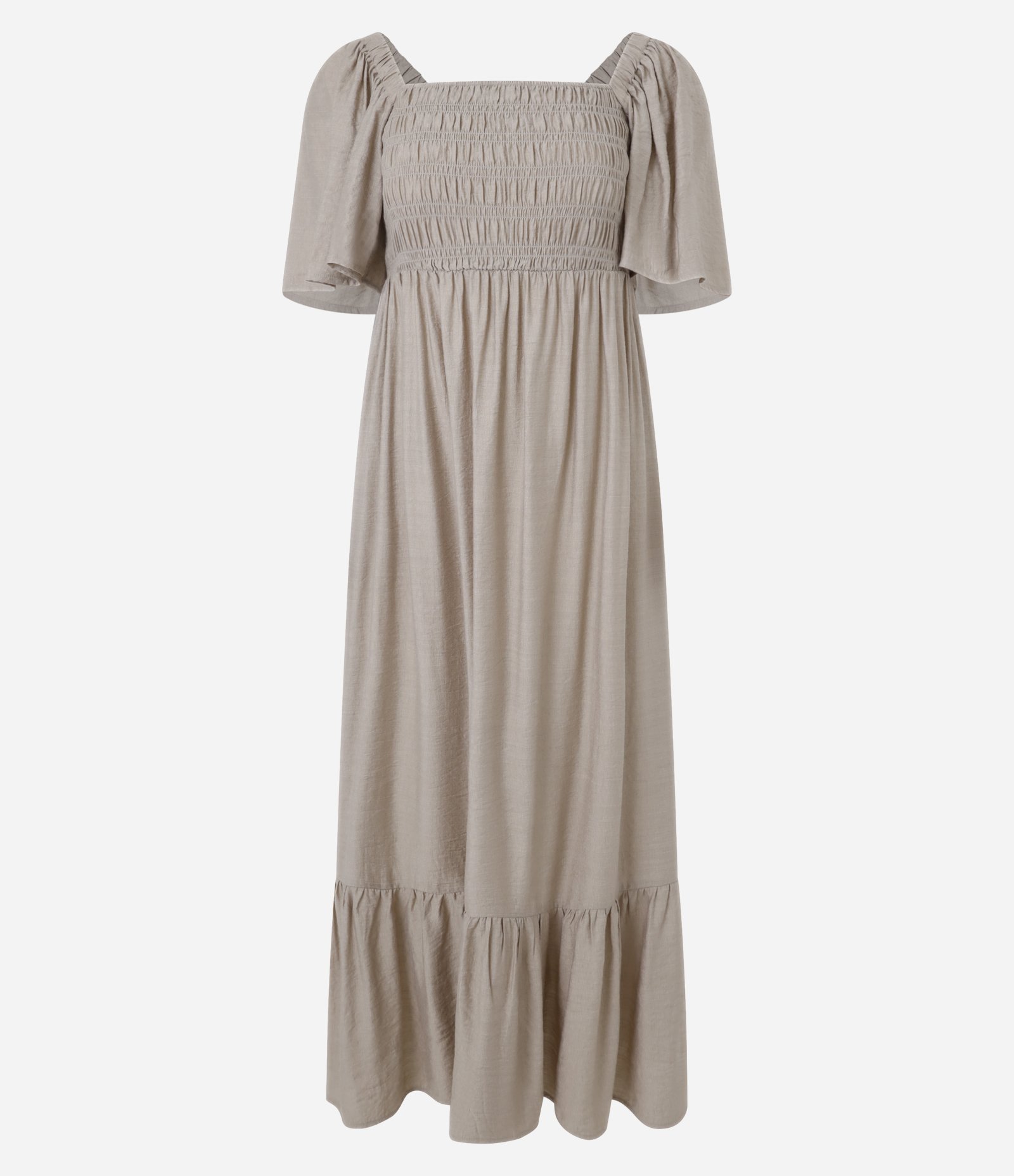 Vestido Long Midi com Lastex no Busto Bege 6