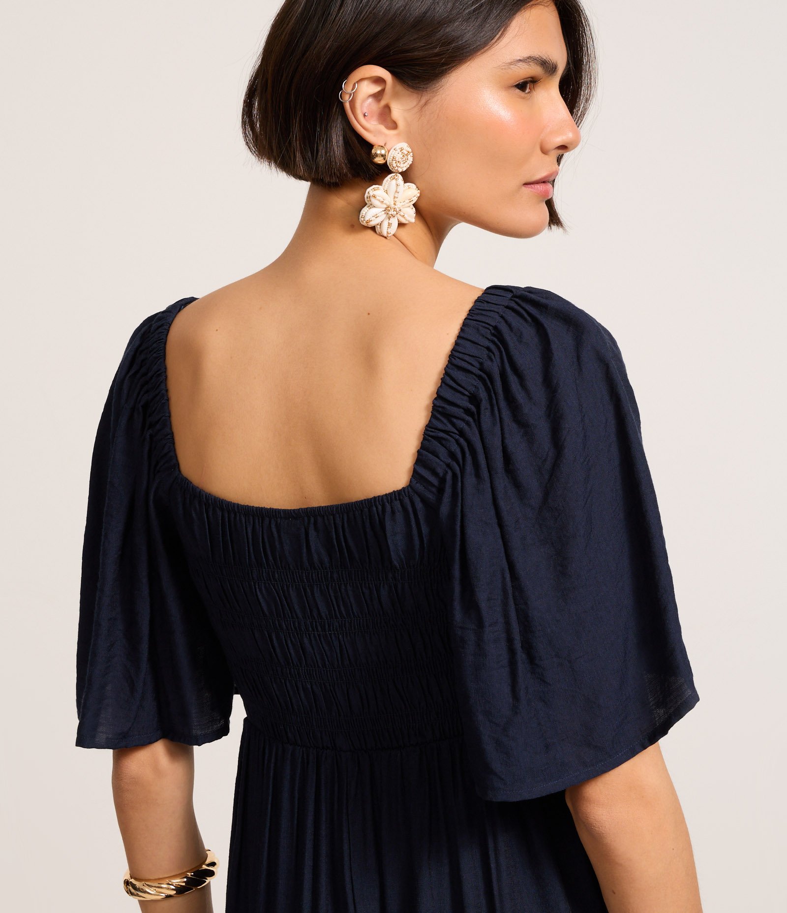 Vestido Long Midi com Lastex no Busto Azul Escuro 4