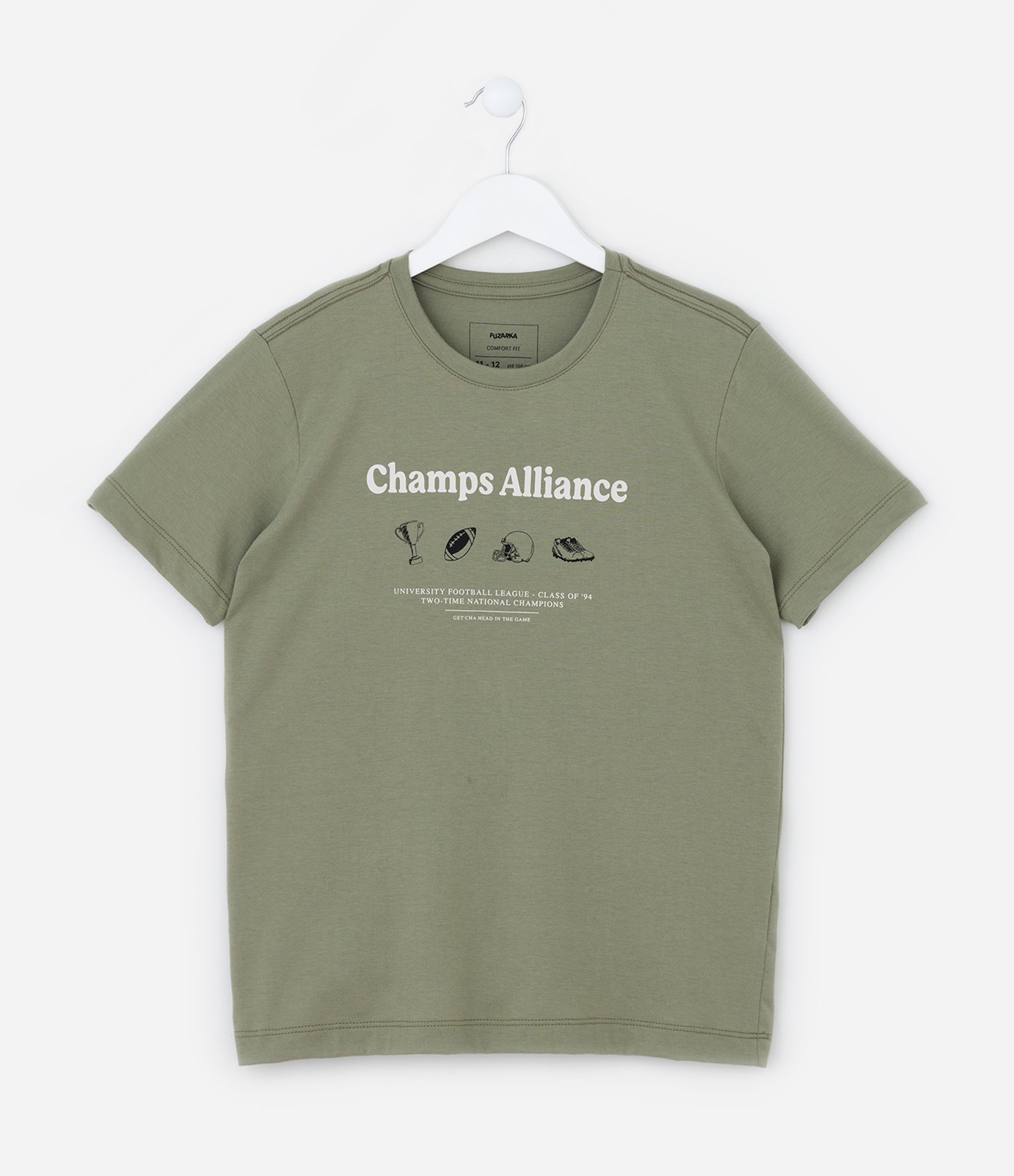 Camiseta Infantil com Estampa Elementos Esportivos - Tam - 5 a 14 Anos Verde 1