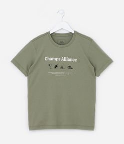 Camiseta Infantil com Estampa Elementos Esportivos - Tam - 5 a 14 Anos