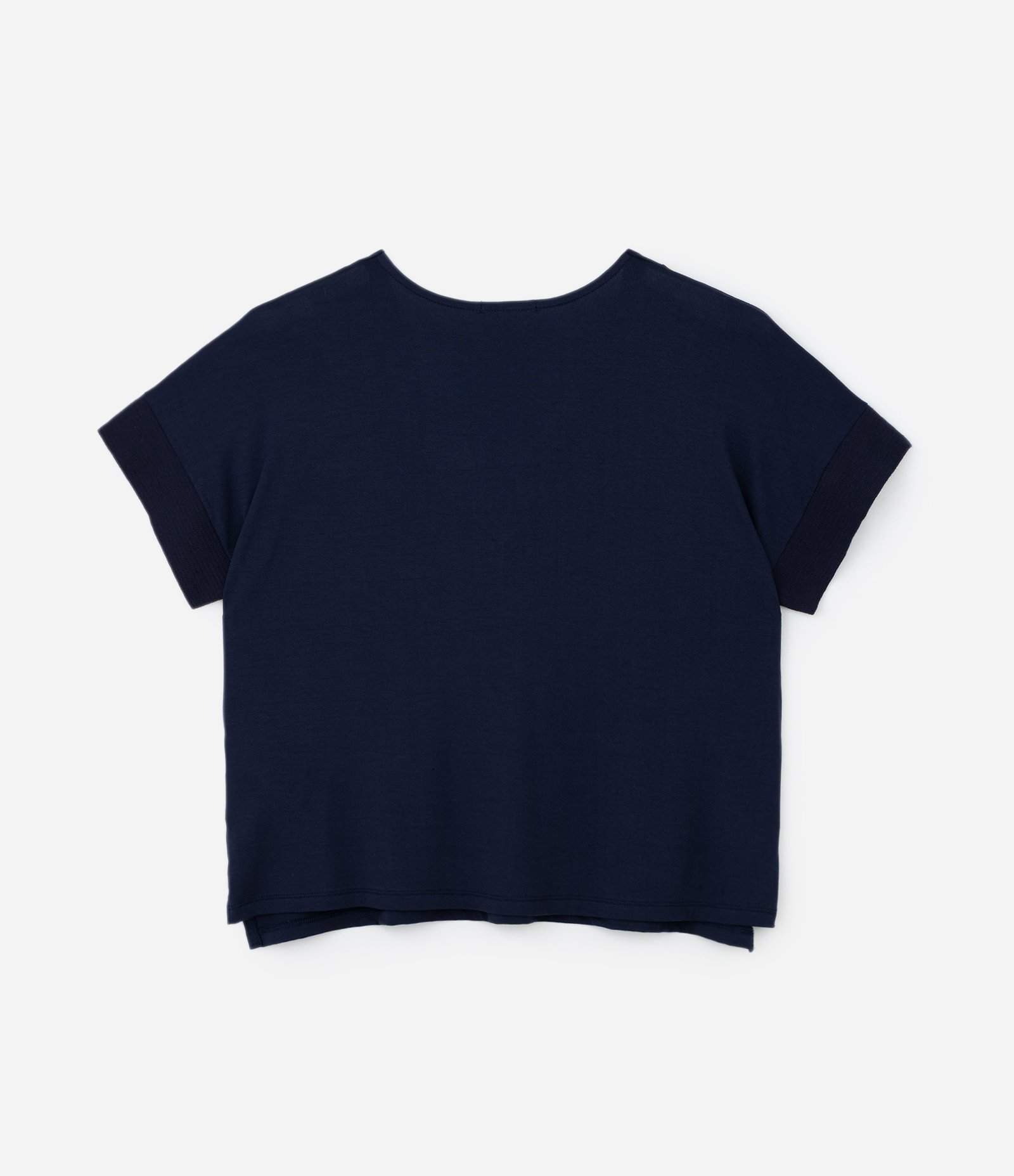 Blusa em Crepe com Decote V Curve & Plus Size Azul 4