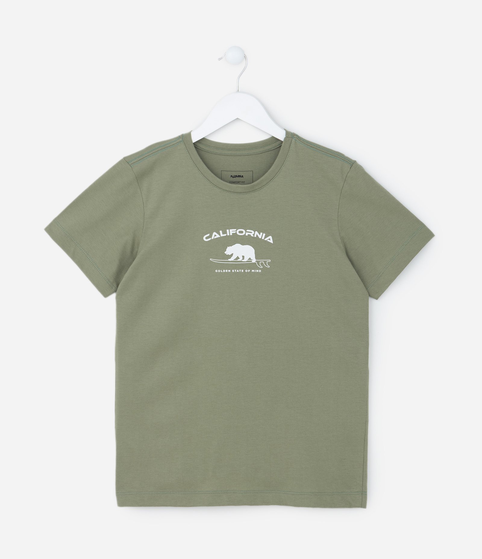 Camiseta Infantil com Estampa Urso California - Tam 5 a 14 Anos Verde 1