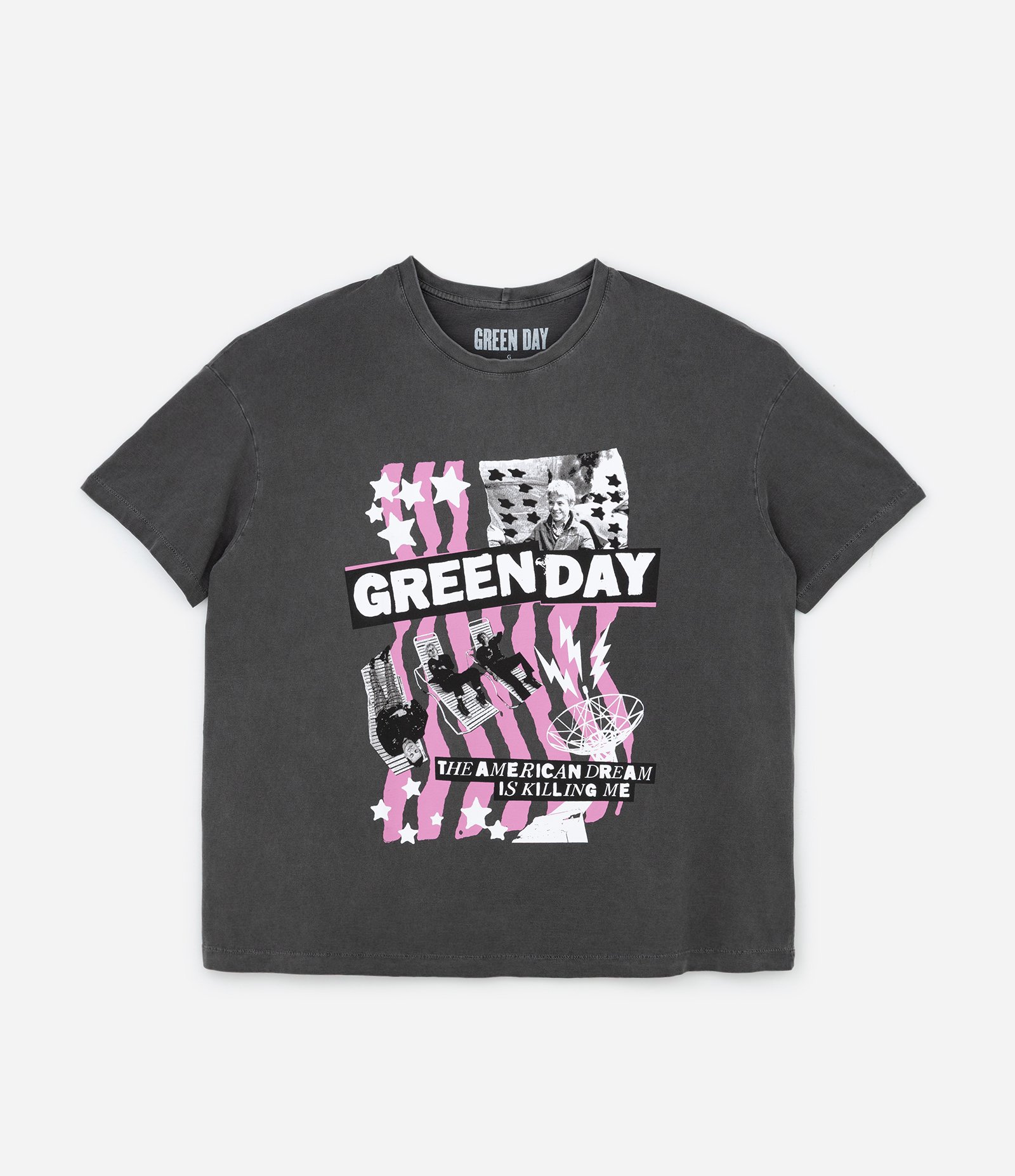 Camiseta Estonada com Estampa Green Day Curve & Plus Size Preto Estonado 4