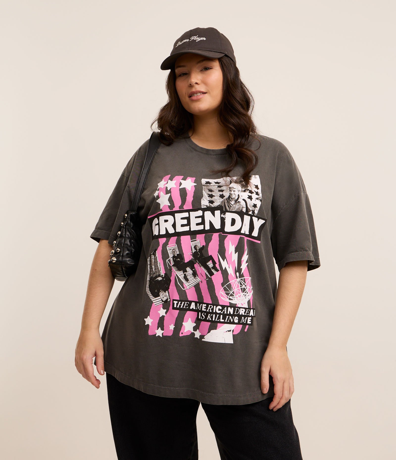 Camiseta Estonada com Estampa Green Day Curve & Plus Size Preto Estonado 1