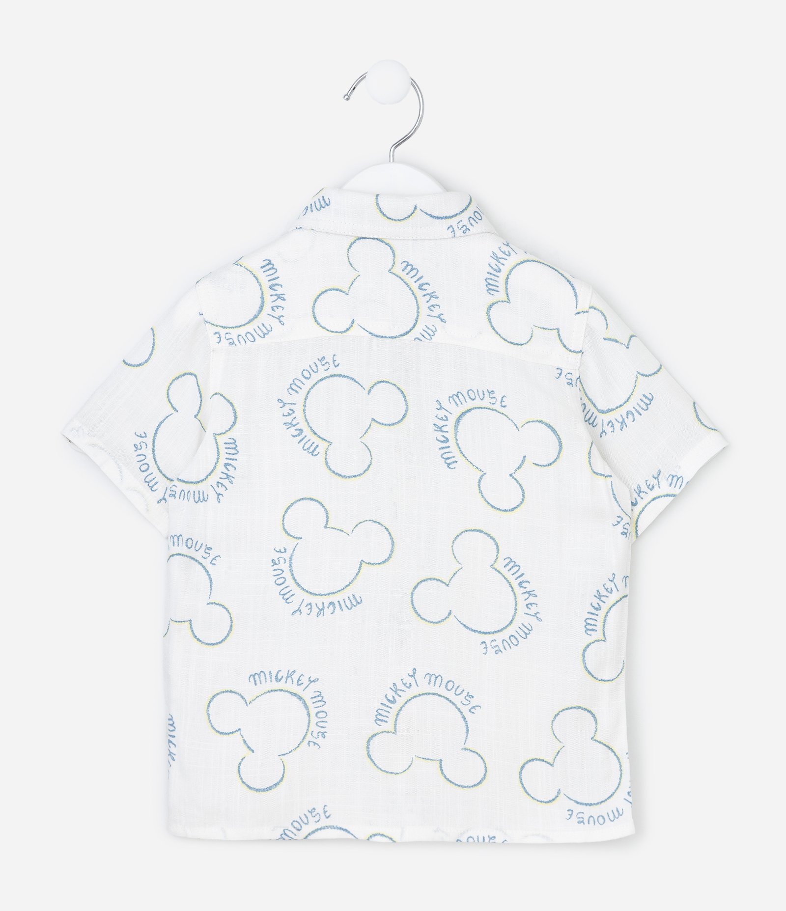Camisa Infantil com Ícone de Repetição Mickey - Tam 1 a 6 Anos Branco 2