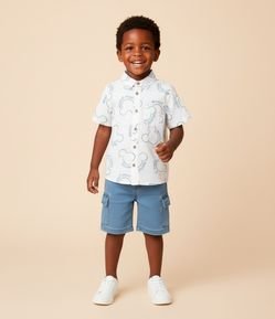 Camisa Infantil com Ícone de Repetição Mickey - Tam 1 a 6 Anos