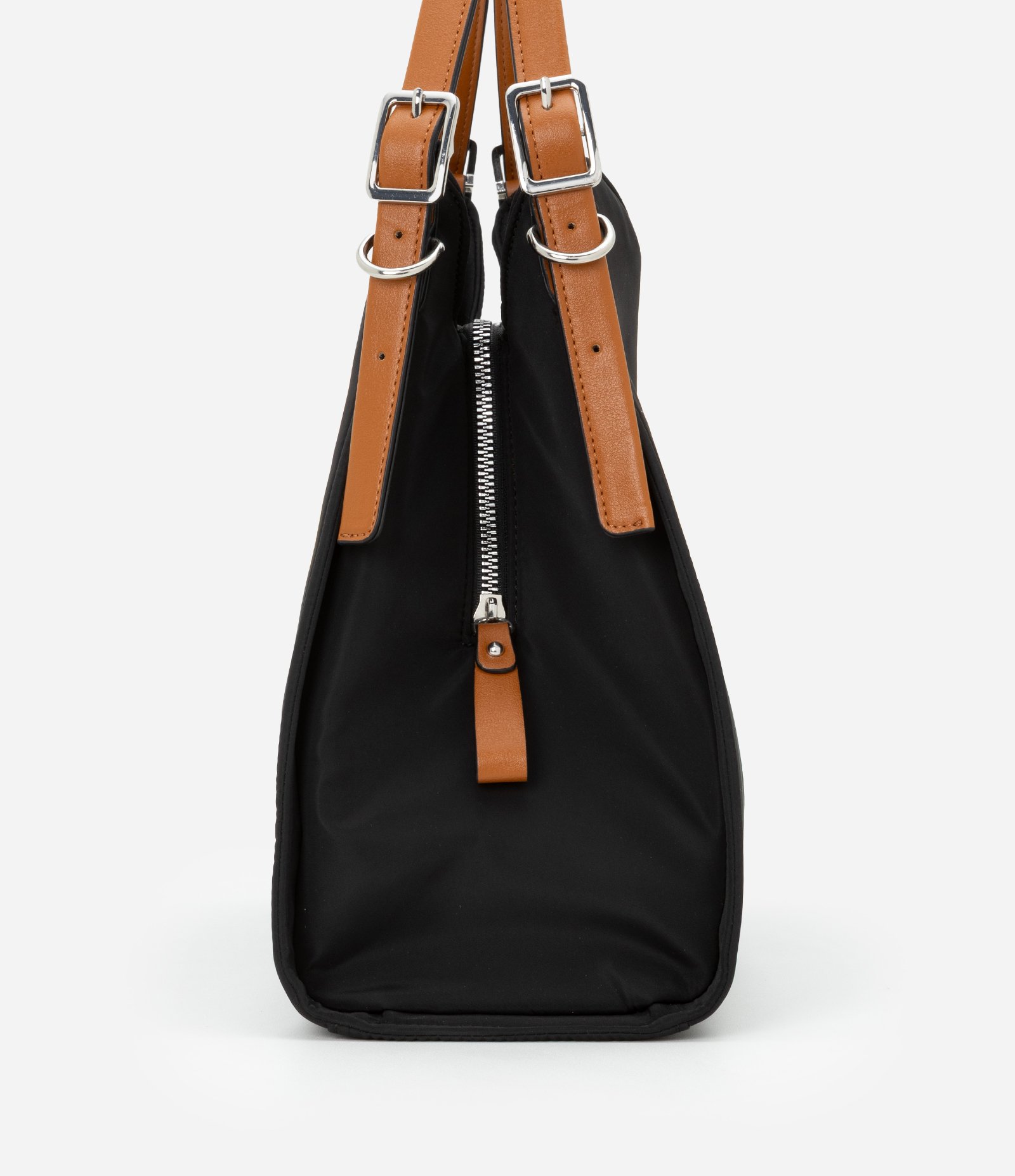 Bolsa Hobo Grande com Alça e Detalhes Contrastantes Preto 3