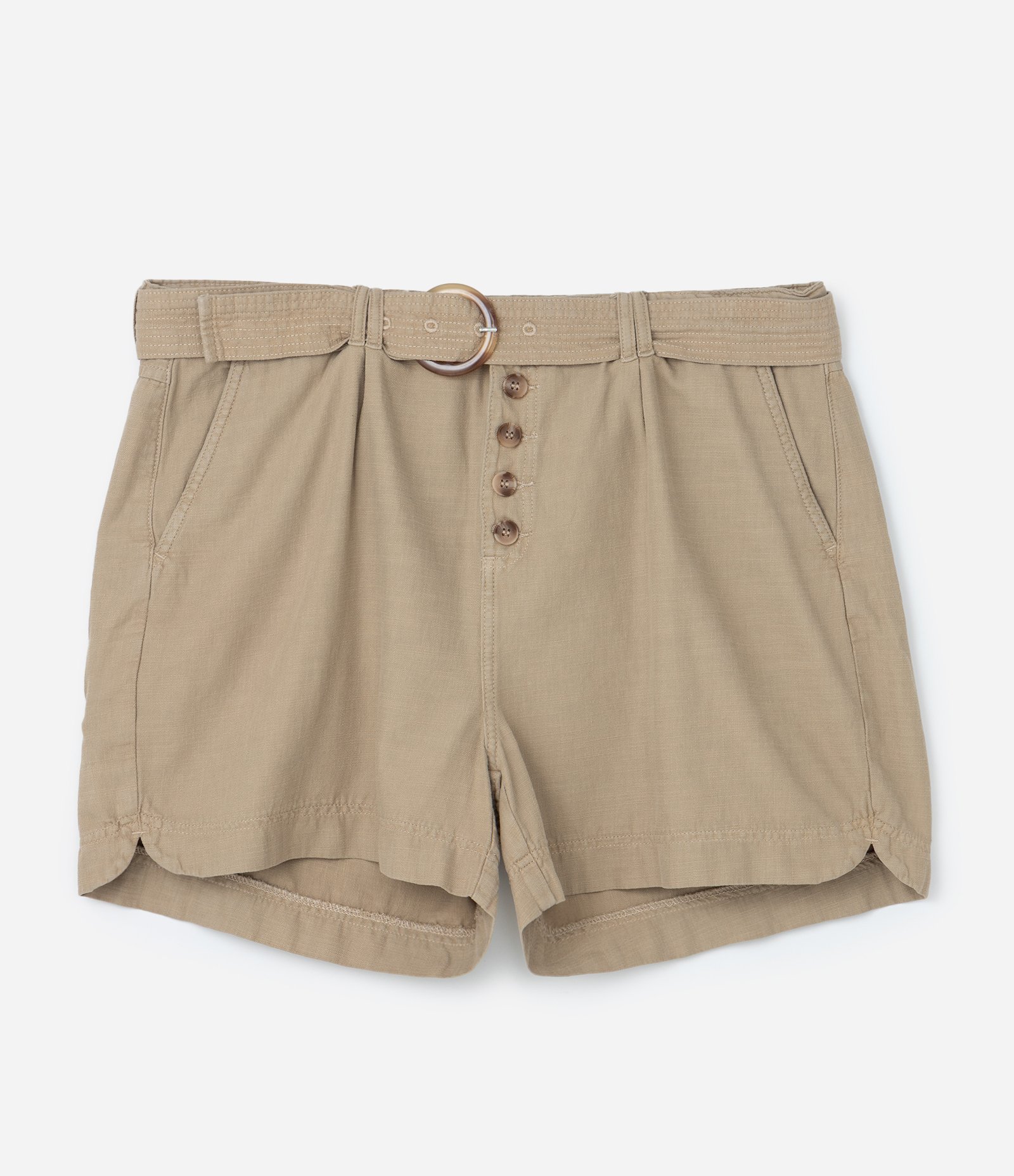 Short em Sarja com Cinto Curve & Plus Size Bege 5