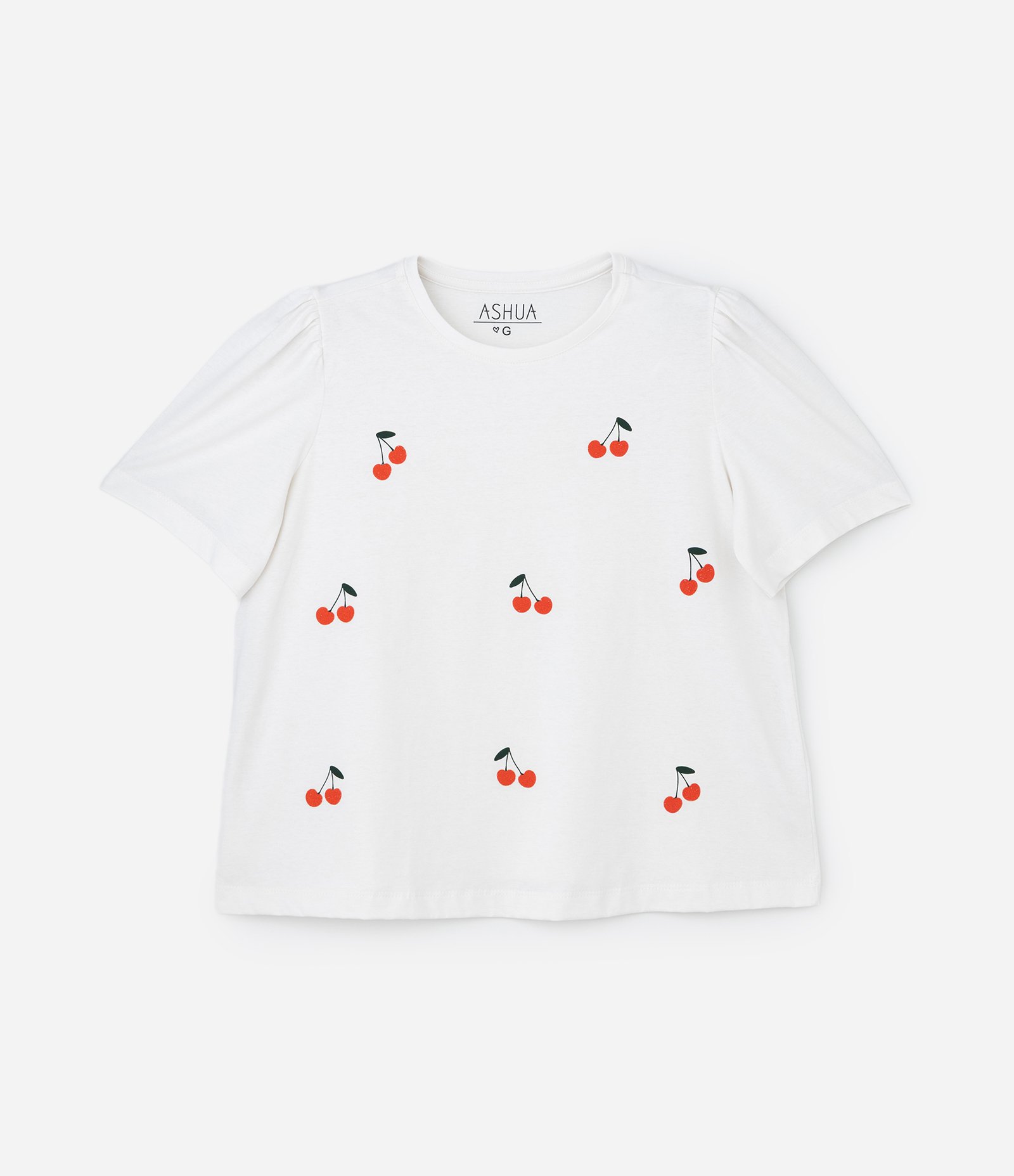 Blusa com Manga Bufante e Cerejinhas Curve & Plus Size Branco 3