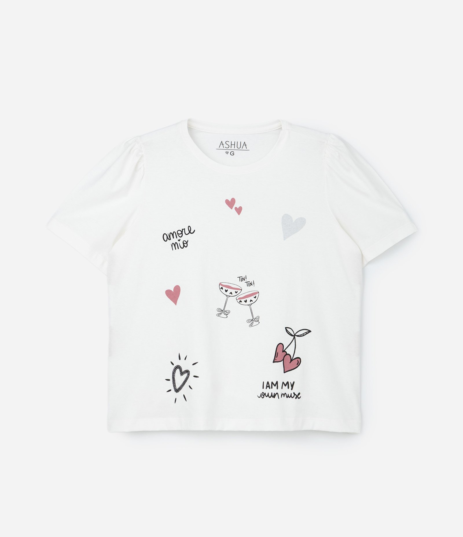 Blusa em Algodão com Manga Bufante e Estampa Romântica Curve & Plus Size Branco 3