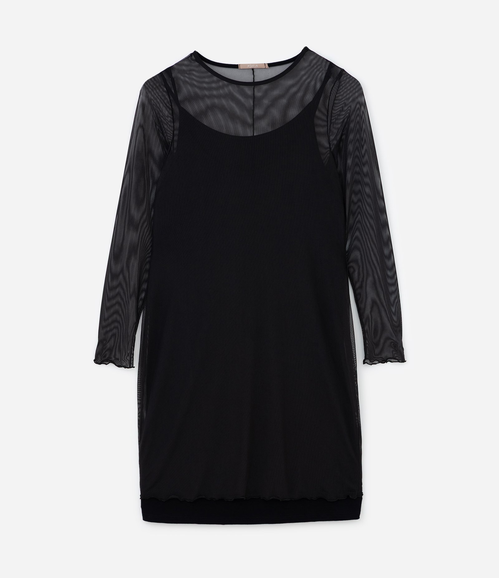 Vestido Curto em Tule com Manga Longa Curve & Plus Size Preto 6