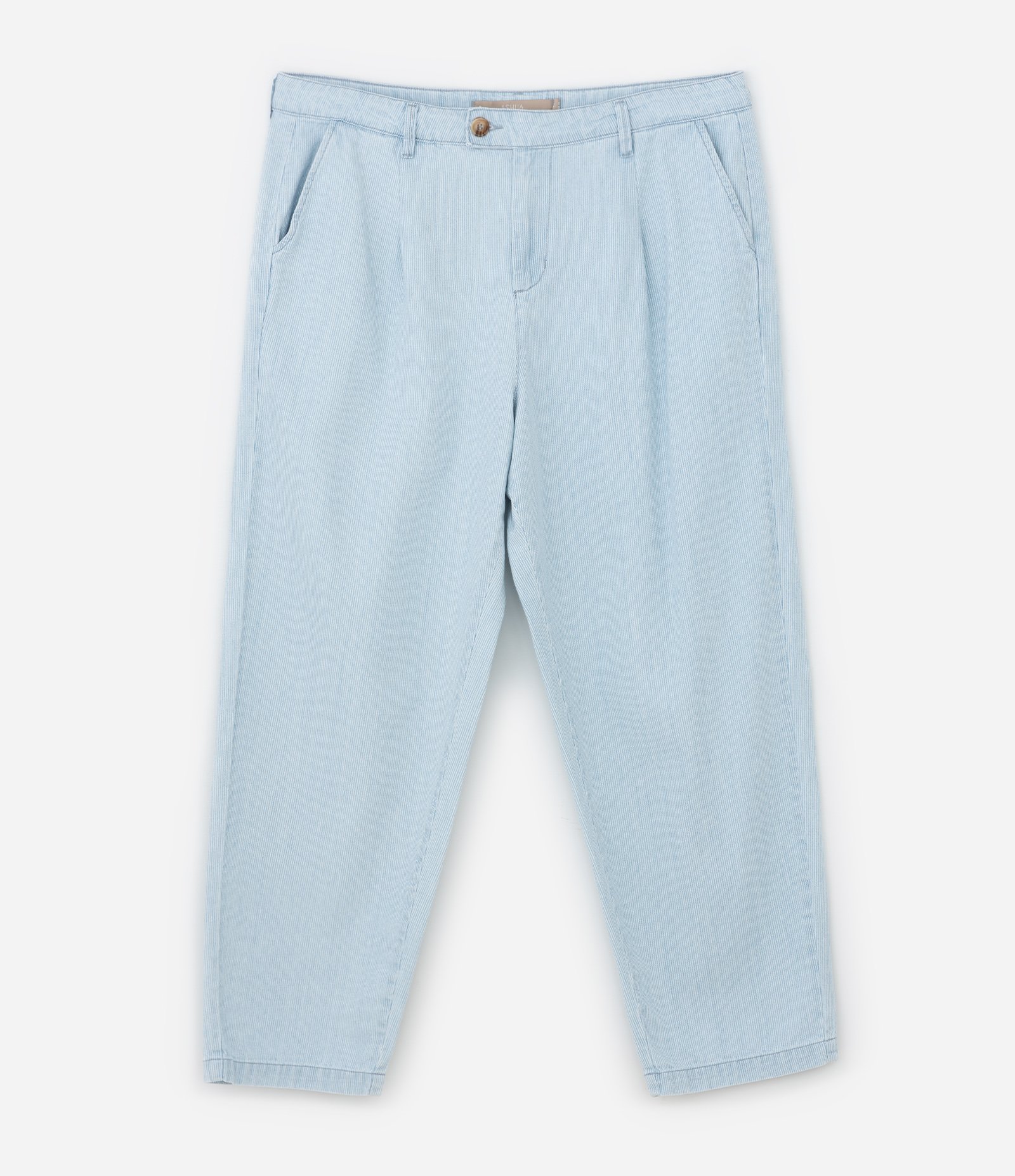 Calça Reta em Jeans com Fio Tinto Curve & Plus Size Azul 5