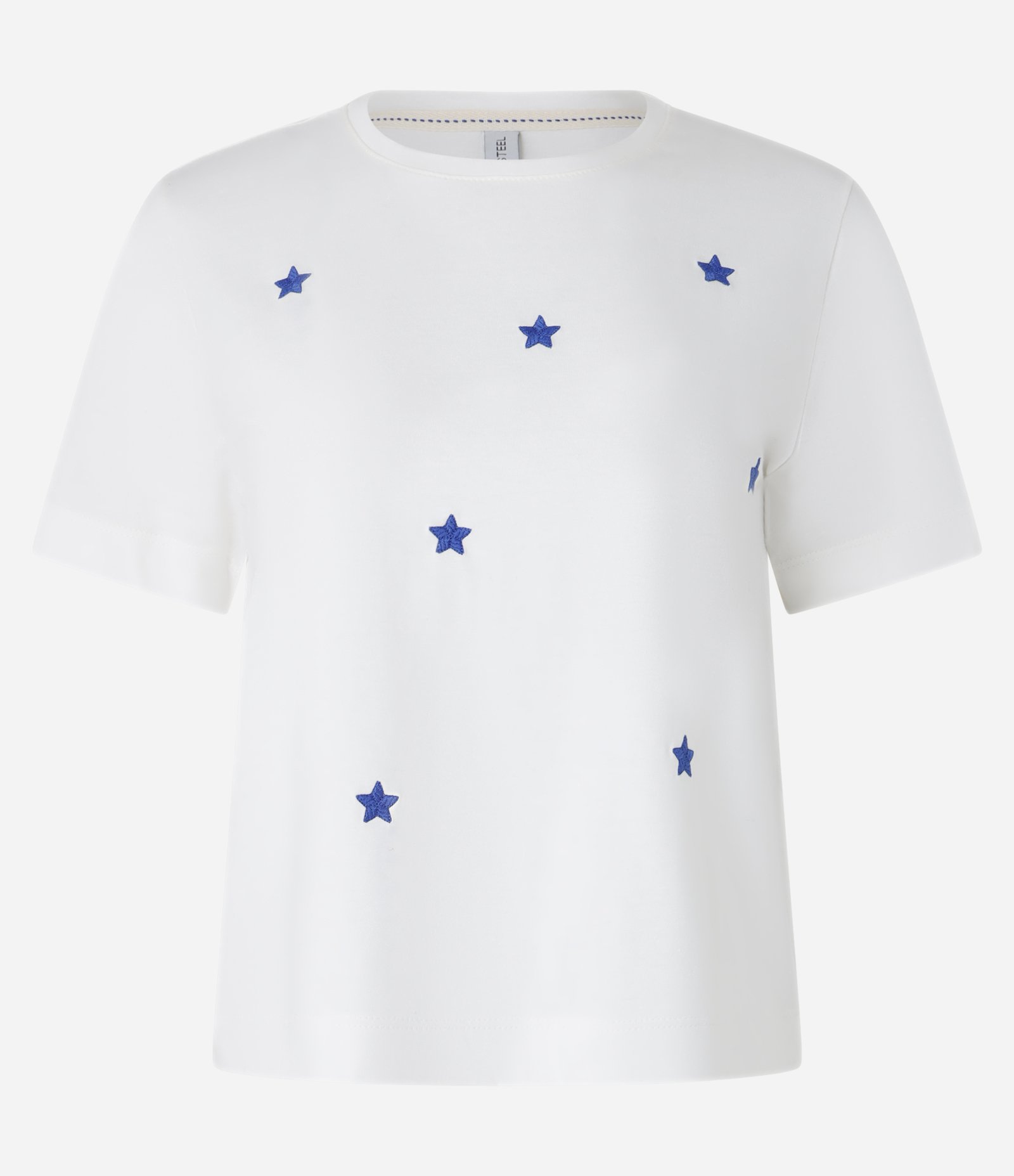 Blusa T-shirt em Algodão com Bordados de Estrelinhas Branco 4
