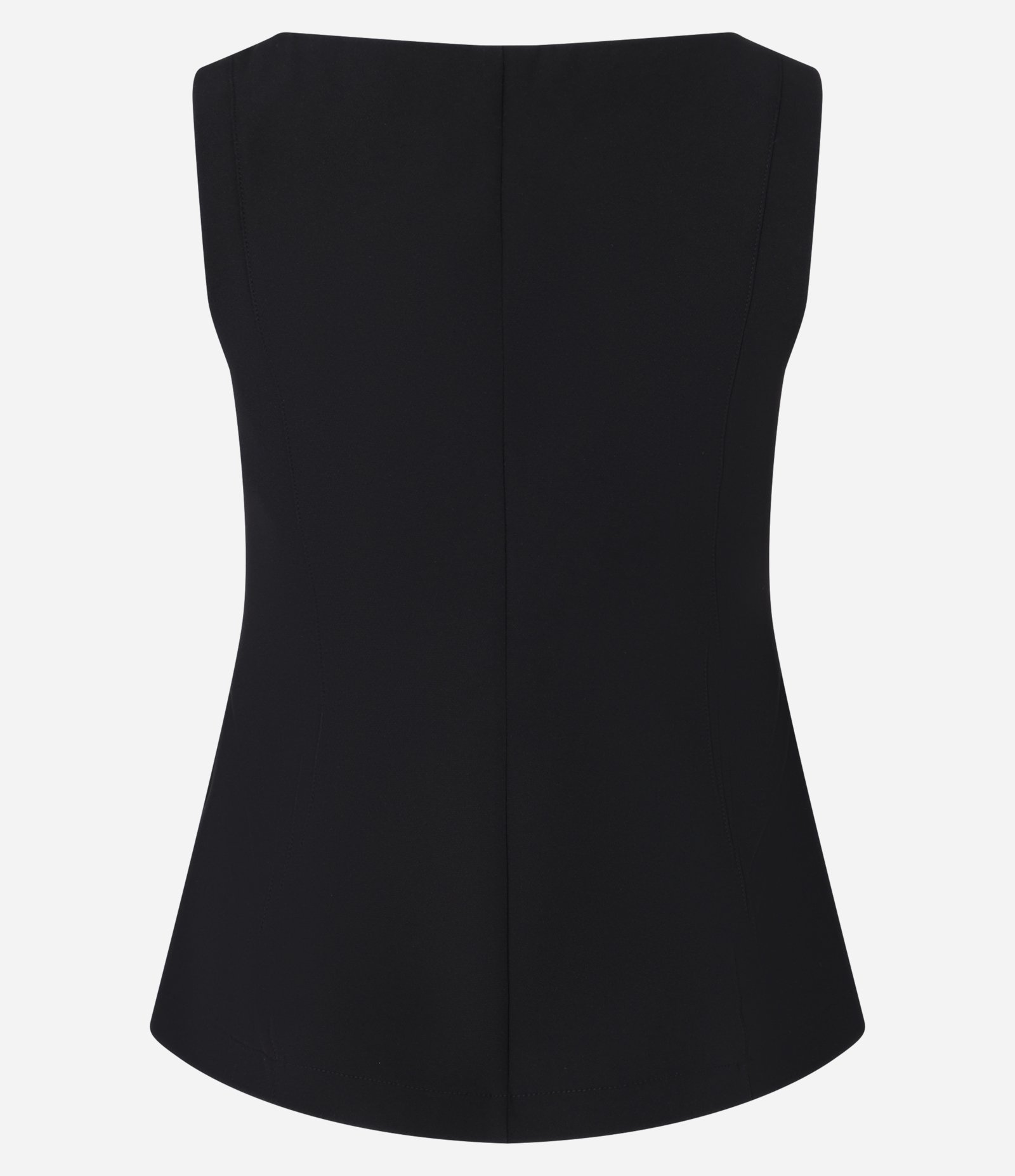 Blusa Alongada em Alfaiataria com Zíper e Barra Arredondada Preto 6