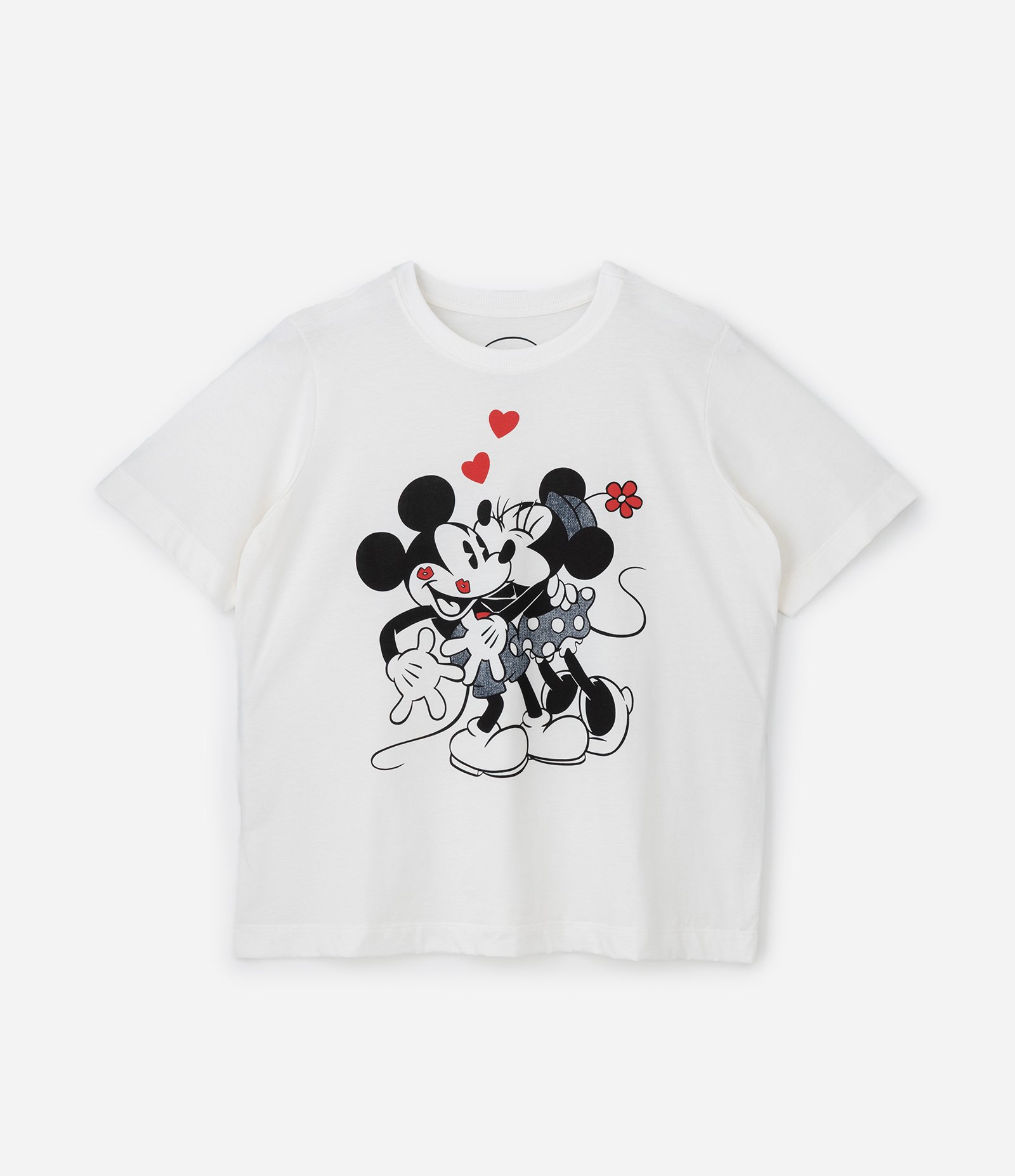 Camiseta em Algodão Estampa Mickey e Minnie Curve & Plus Size Branco 5