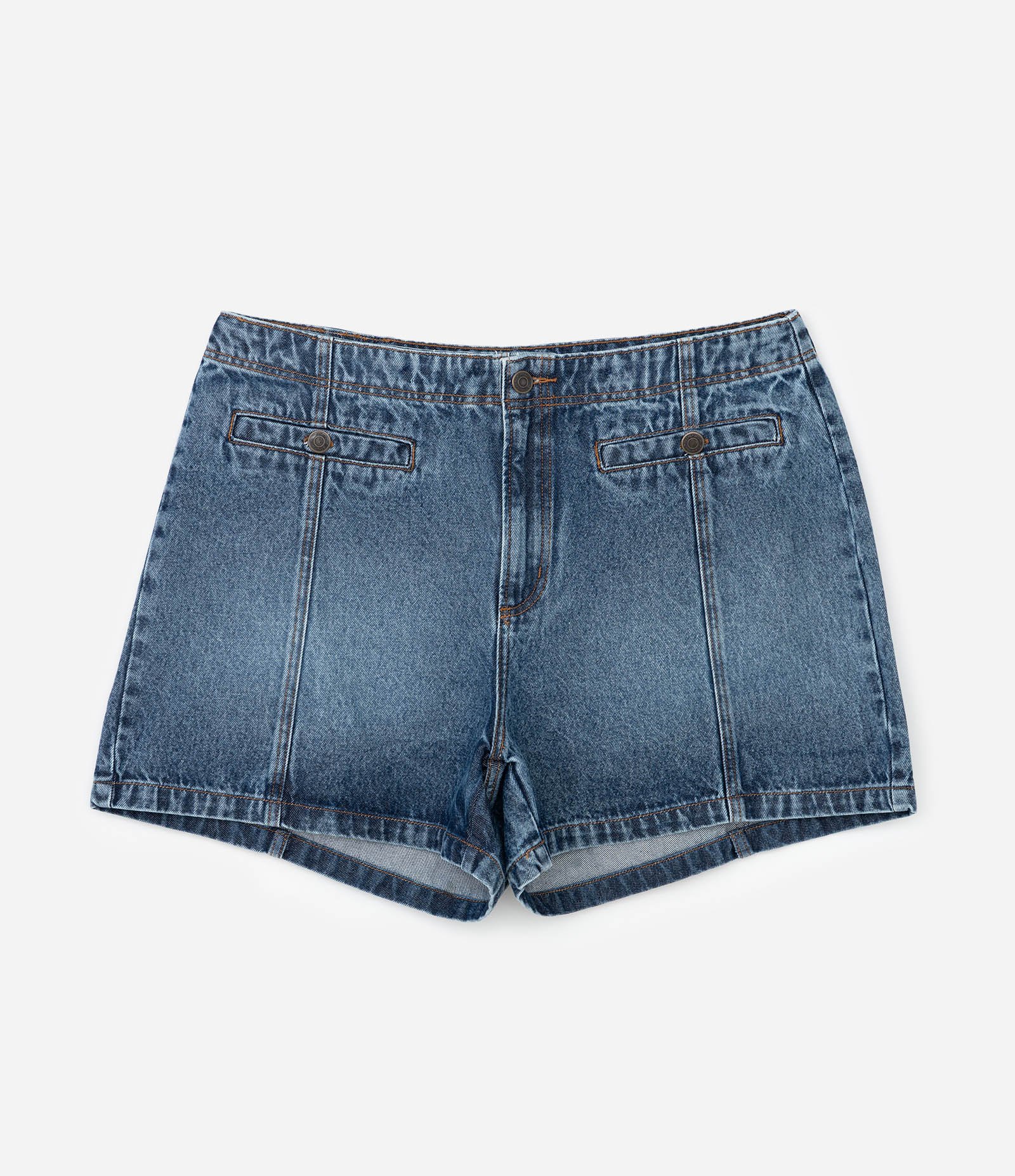 Short Jeans com Recortes e Bolso Frontais Curve & Plus Size Azul 7