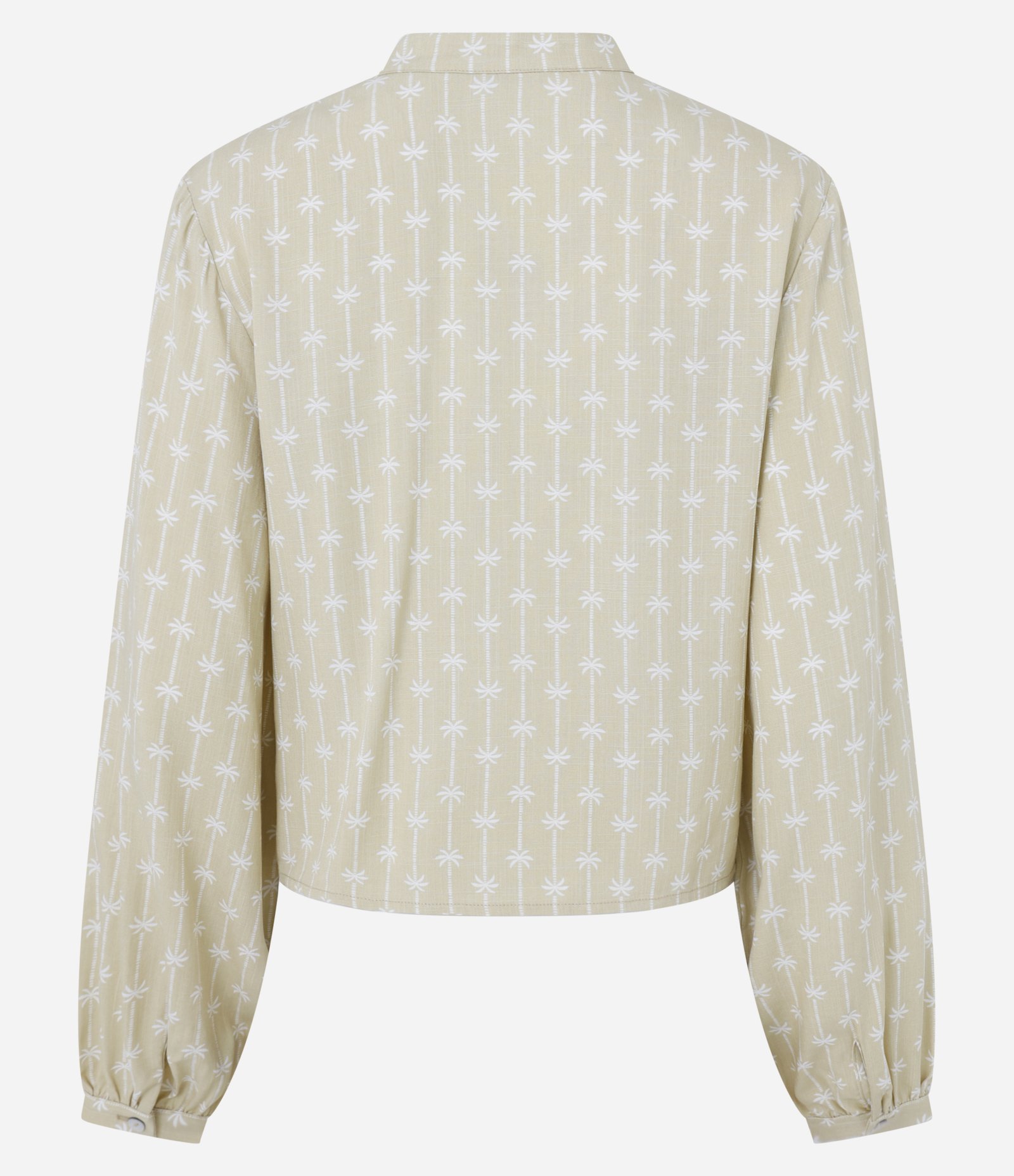 Camisa em Viscose com Gola Padre e Botões Bege 6