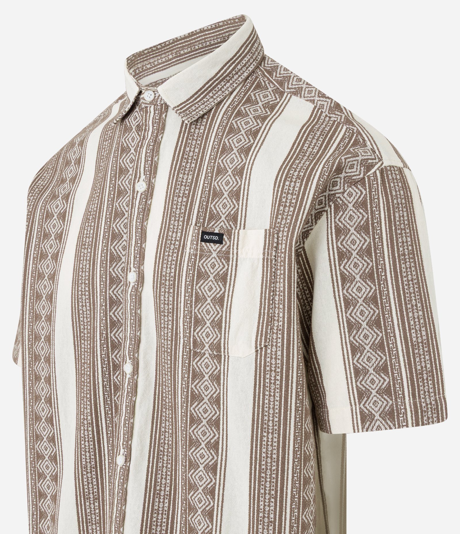 Camisa Relaxed em Jacquard com Estampa Étnica Marrom 7