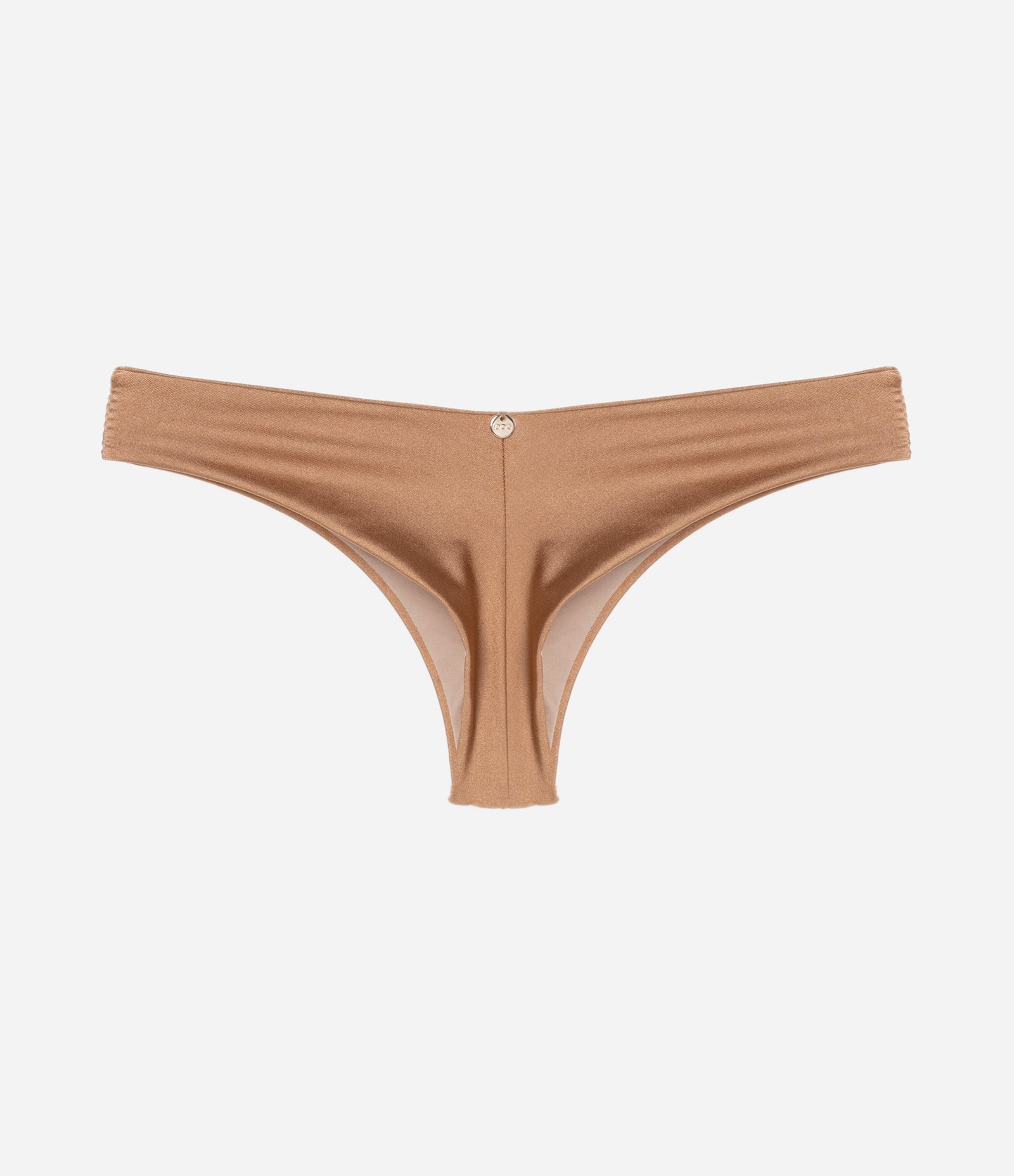 Biquíni Calcinha Empina Bumbum em Microfibra com Efeito Metalizado Dourado 2