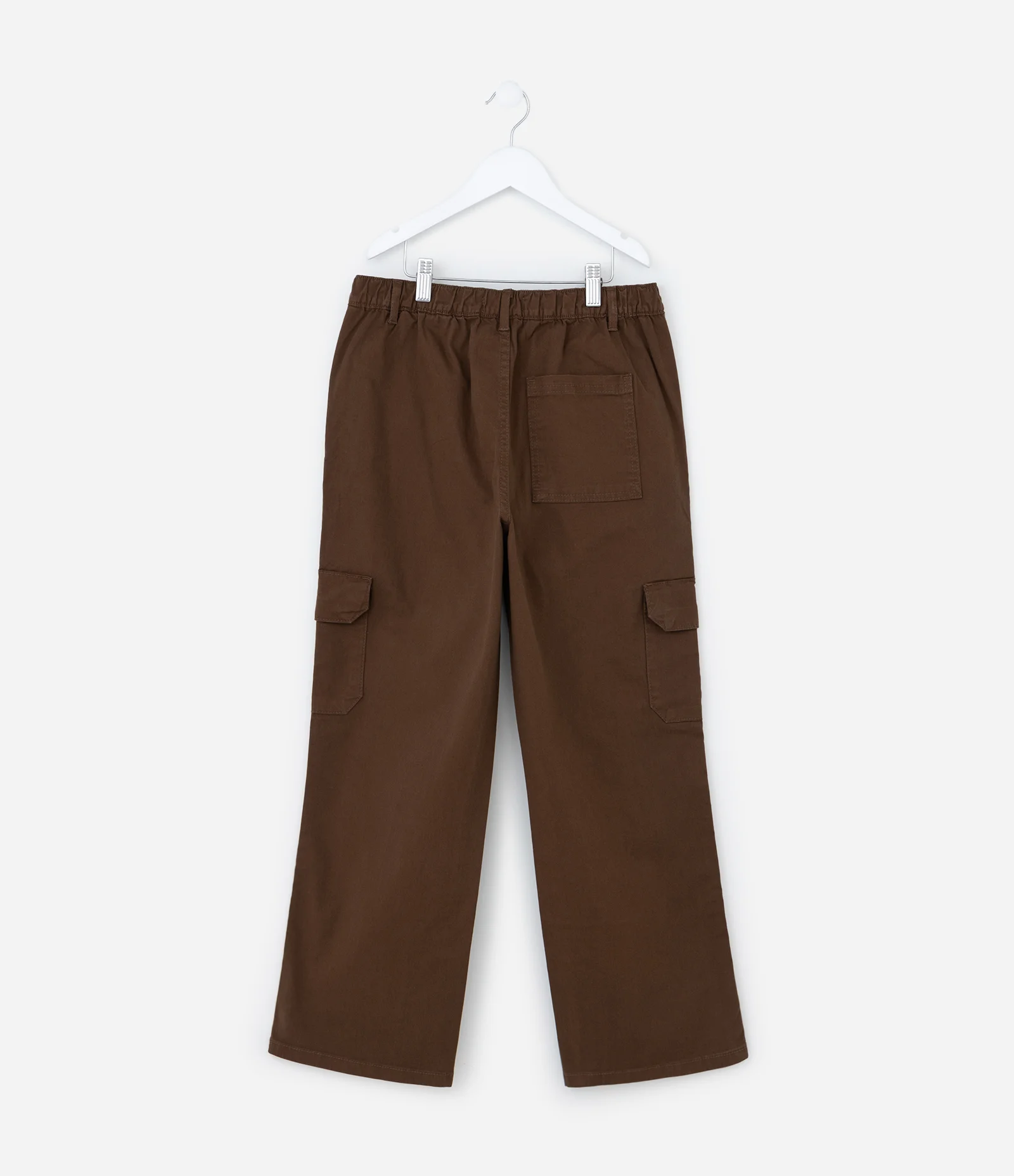 Calça Reta Infantil em Sarja com Bolso Cargo - Tam 5 a 14 anos Marrom 2