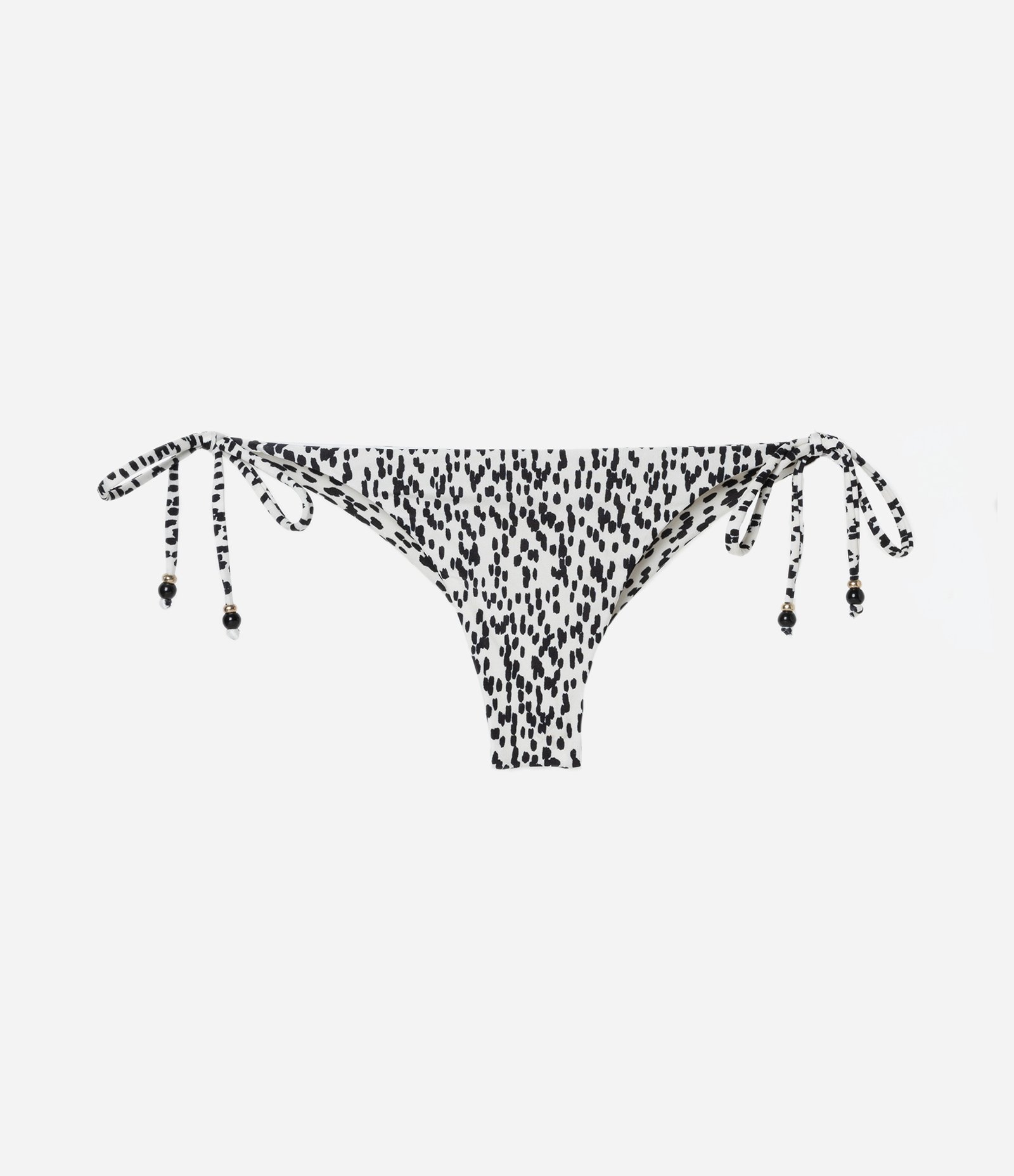 Biquíni Calcinha Lacinho Empina Bumbum com Estampa de Pintinhas Branco/Preto 5