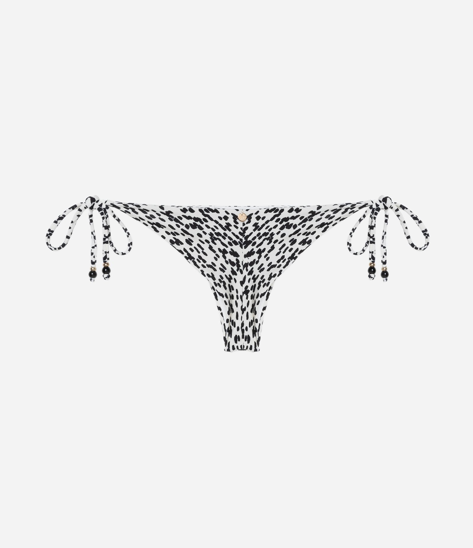 Biquíni Calcinha Lacinho Empina Bumbum com Estampa de Pintinhas Branco/Preto 6