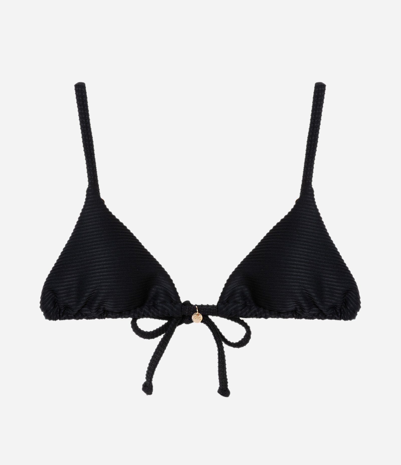 Biquíni Top Cortininha em Microfibra Canelada Preto 6