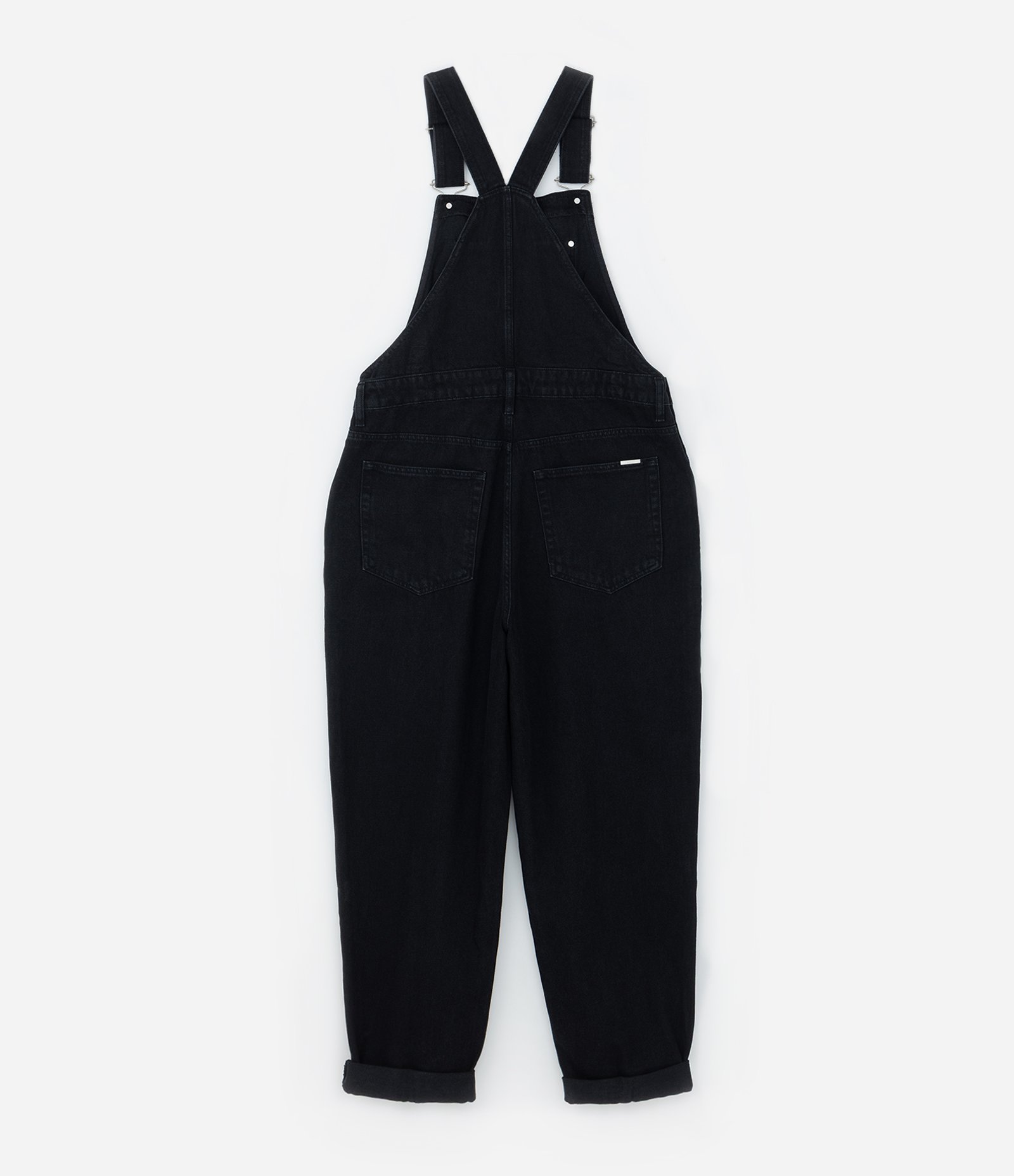 Macacão Jardineira Sarja Estonada Curve & Plus Size Preto 6