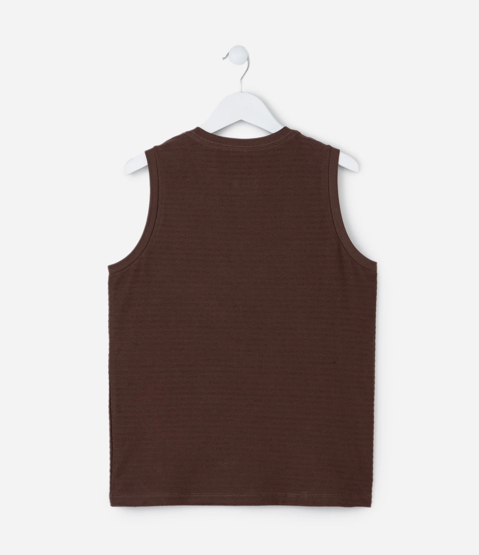 Regata Infantil Texturizada Básica - Tam 5 a 14 Anos Marrom 2