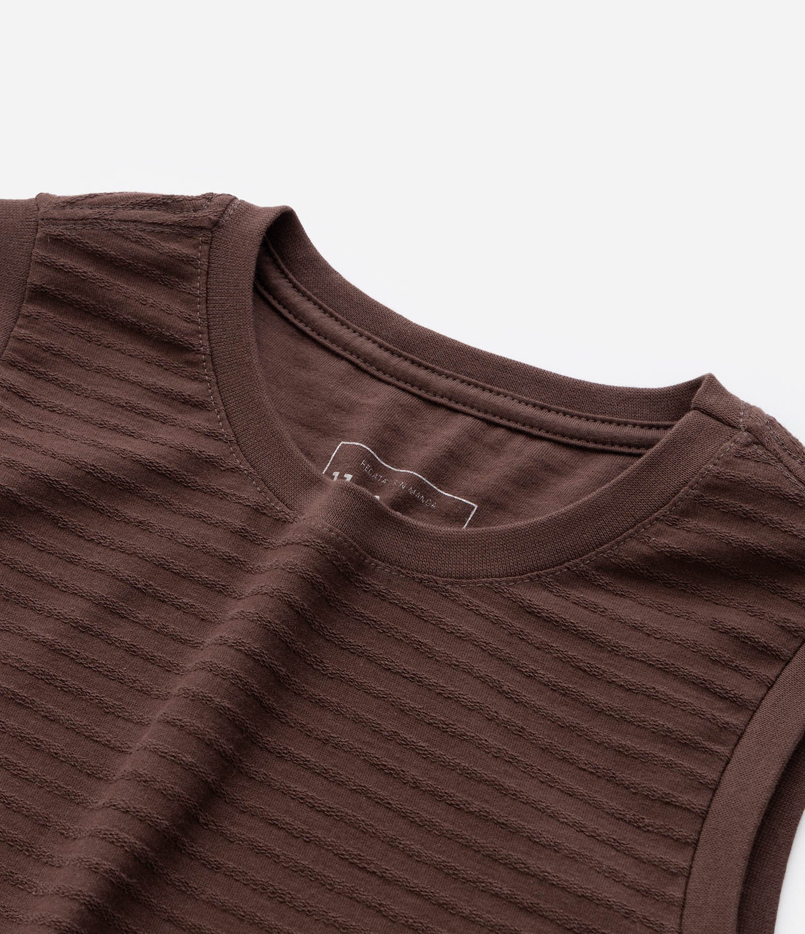 Regata Infantil Texturizada Básica - Tam 5 a 14 Anos Marrom 5