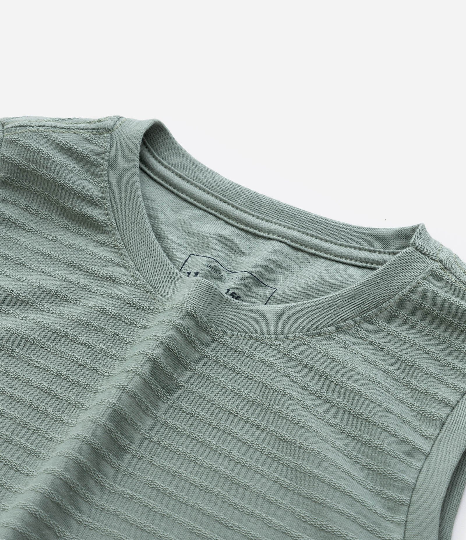 Regata Infantil Texturizada Básica - Tam 5 a 14 Anos Verde 5