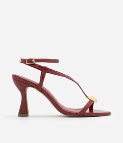 Sandália Salto Alto Diferenciado com Bold de Coração