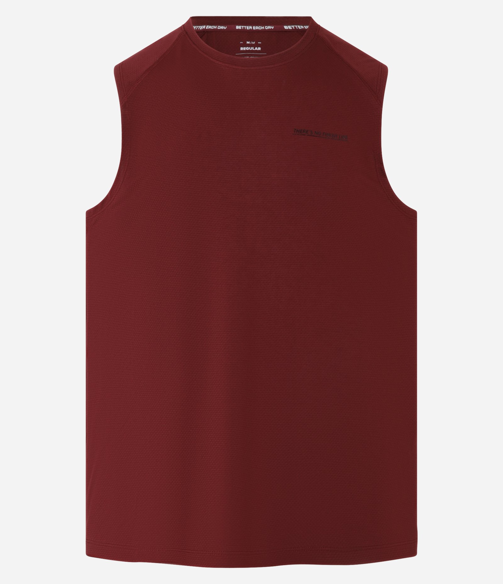 Regata Esportiva com Tecnologia Dry com Estampa Lettering There's No Finish Line Texturizada Vermelho 7