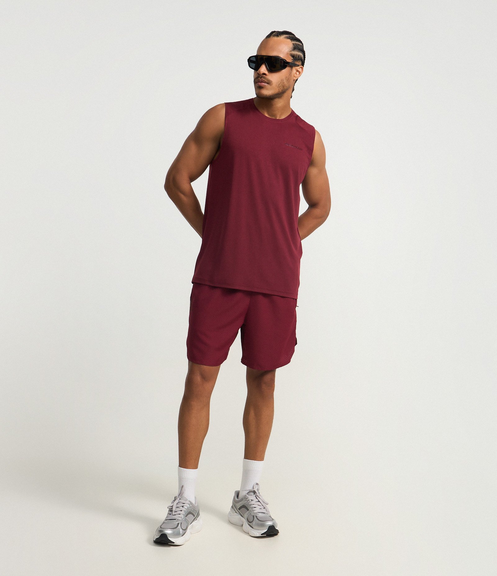 Regata Esportiva com Tecnologia Dry com Estampa Lettering There's No Finish Line Texturizada Vermelho 6