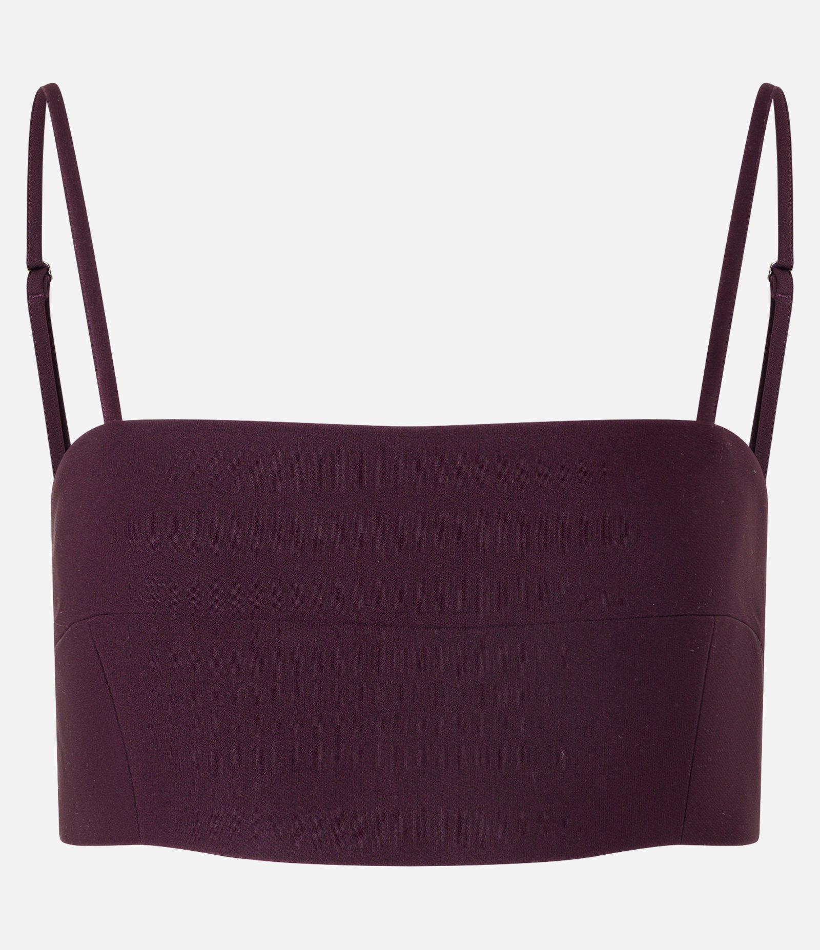 Blusa Cropped em Alfaiataria com Zíper nas Costas Vinho 5