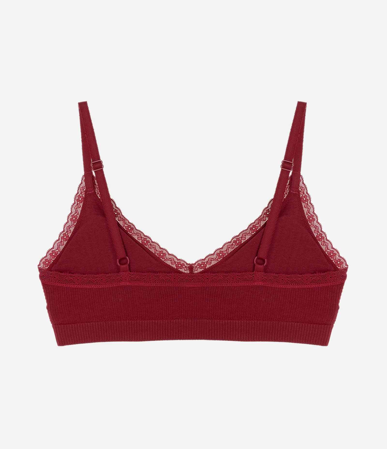 Sutiã Top Seamless Texturizado com Rendinha Vermelho 2