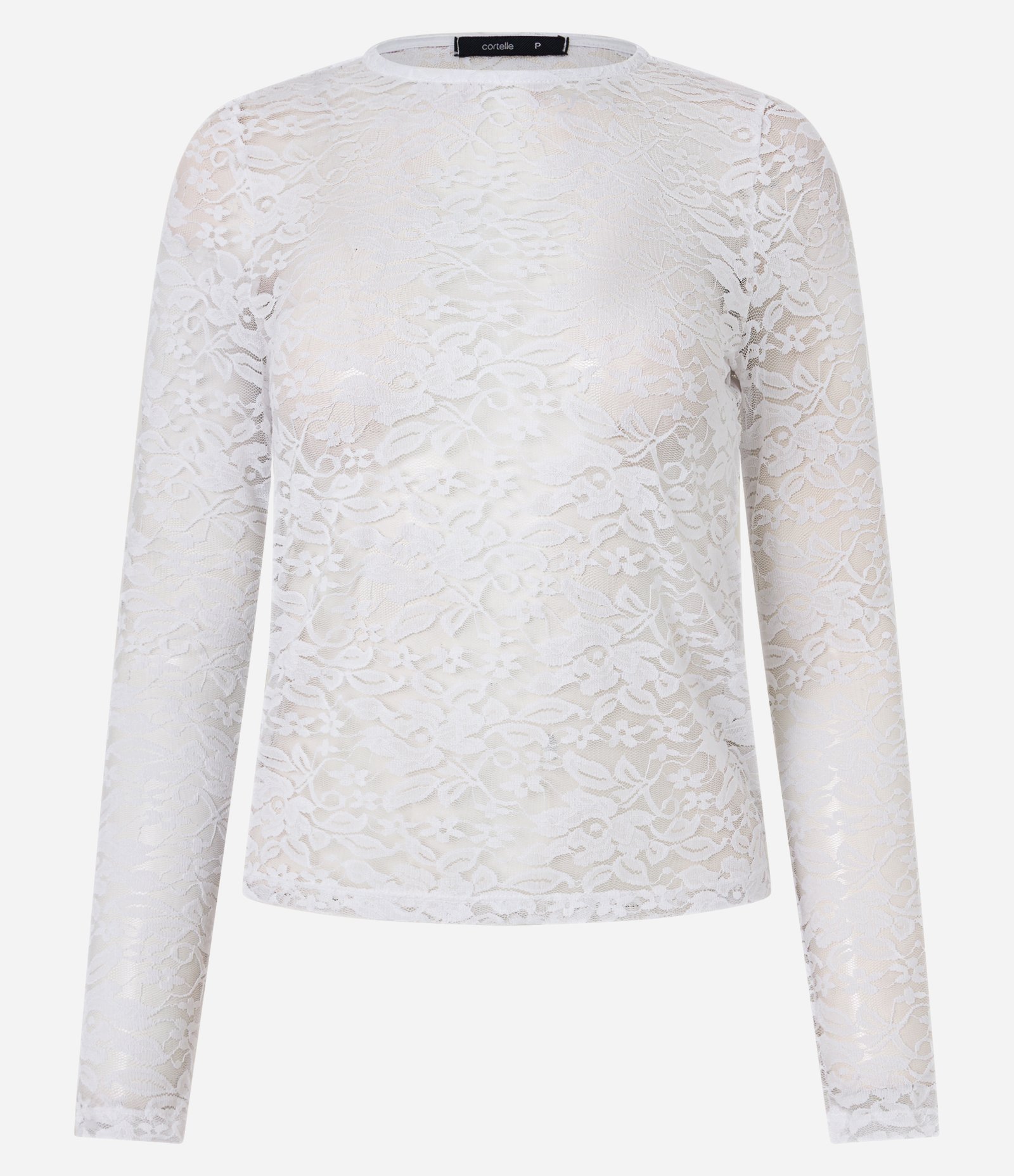 Blusa em Renda com Textura em Formato de Flores Branco 6