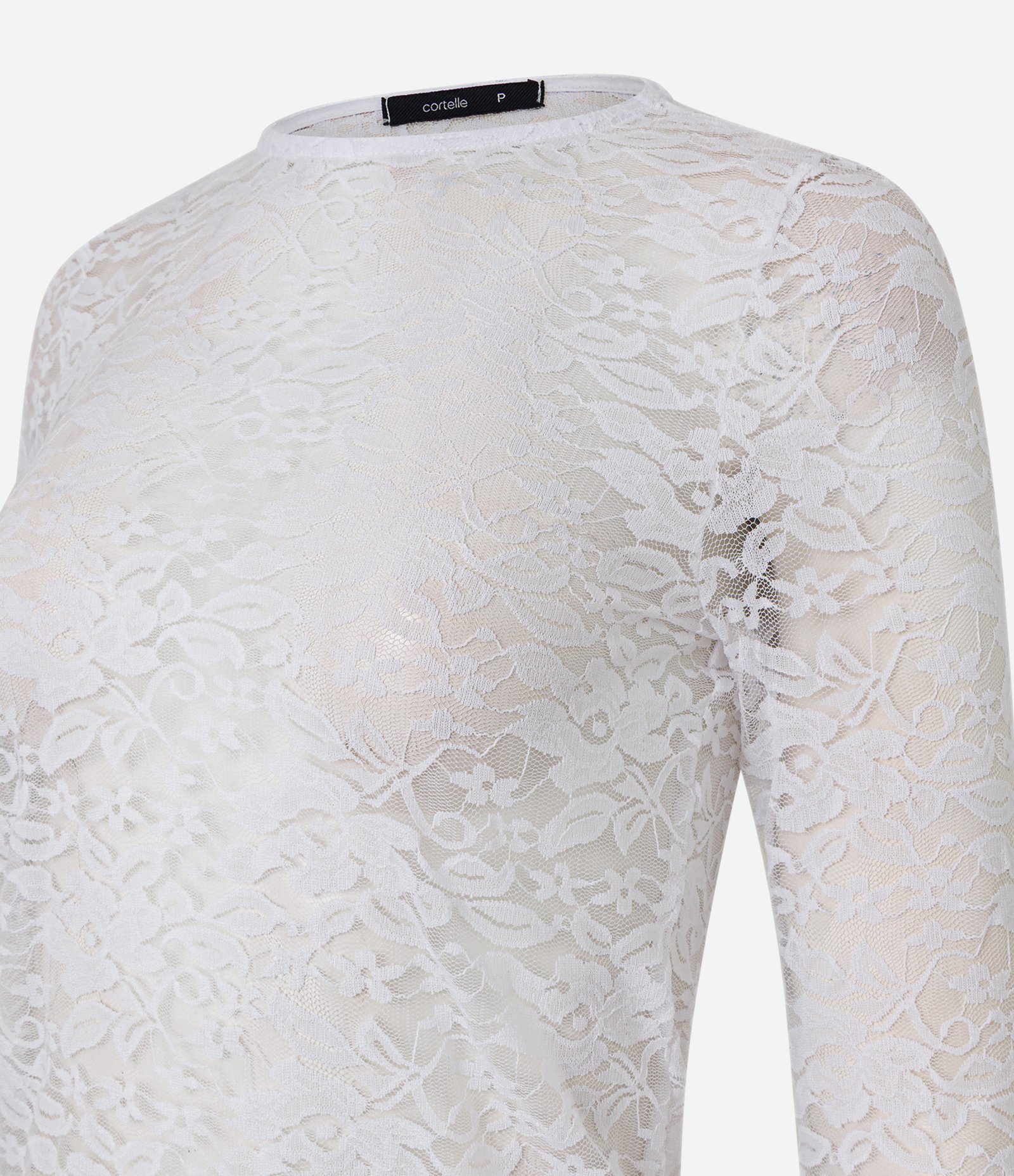 Blusa em Renda com Textura em Formato de Flores Branco 7