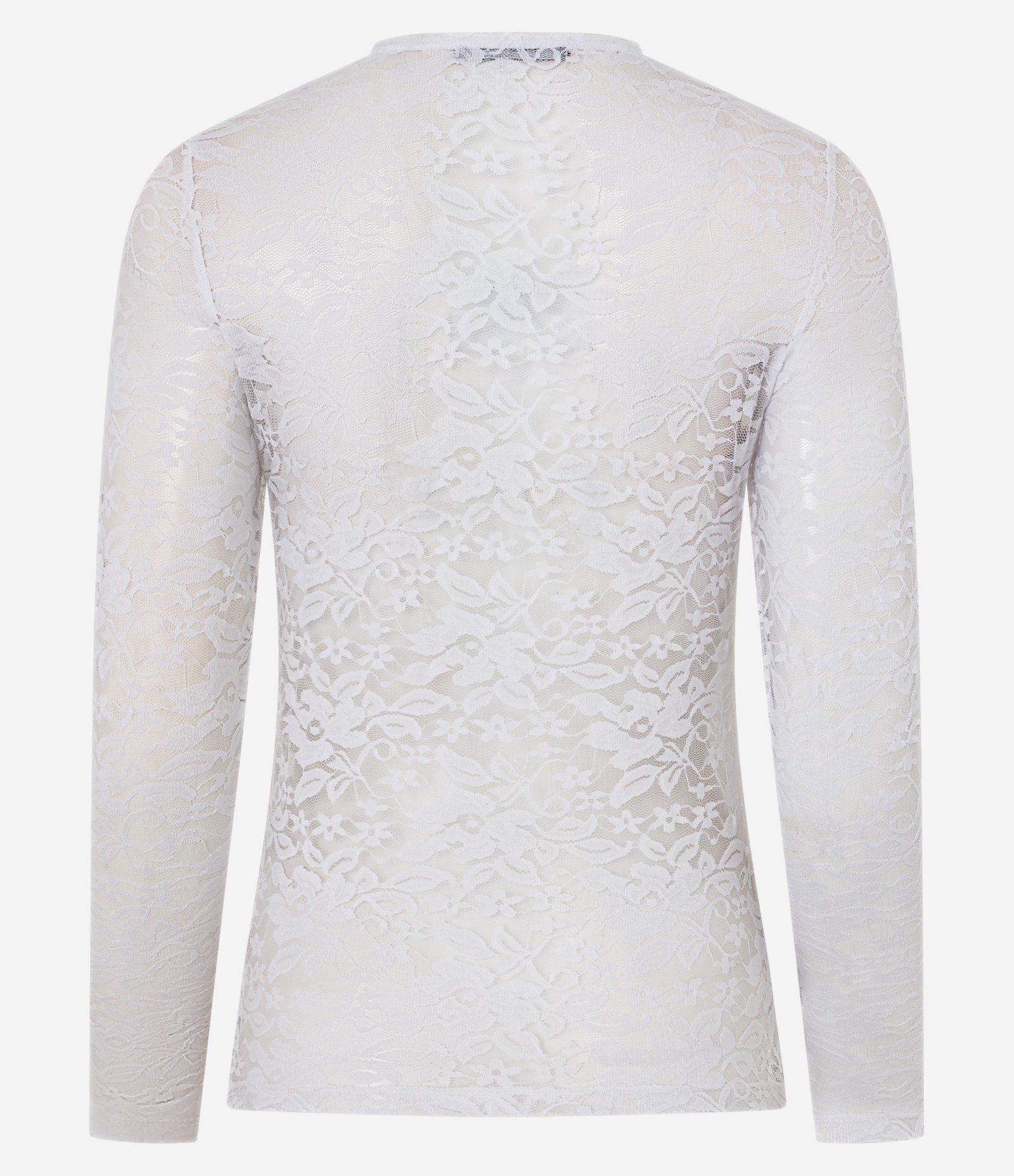 Blusa em Renda com Textura em Formato de Flores Branco 8