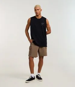 Bermuda em Poliamida com Bolso Cargo