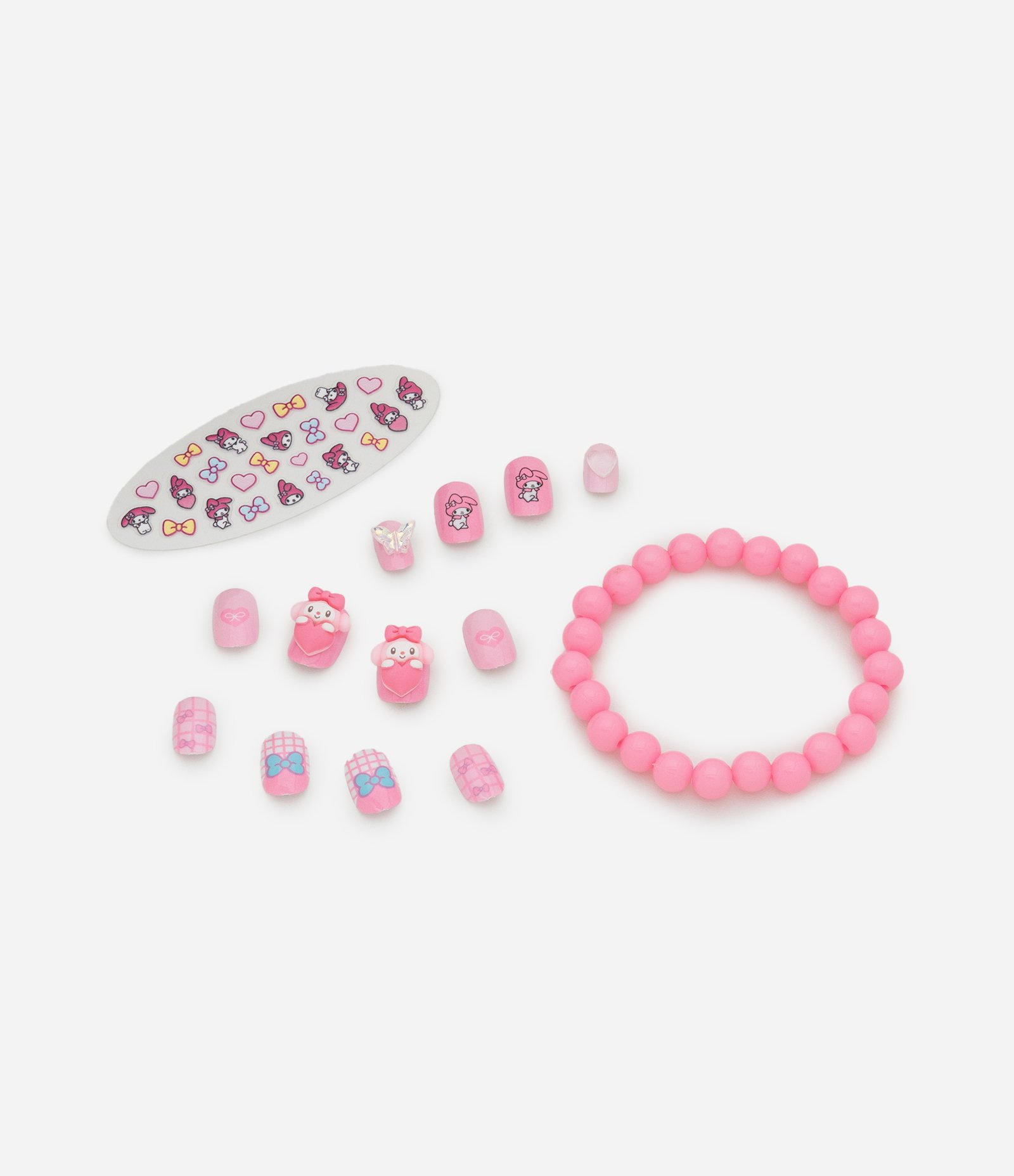 Kit de Unhas Posticas My Melody com Acessorios Hello Kitty and Friends Alchemia COLORIDO 2