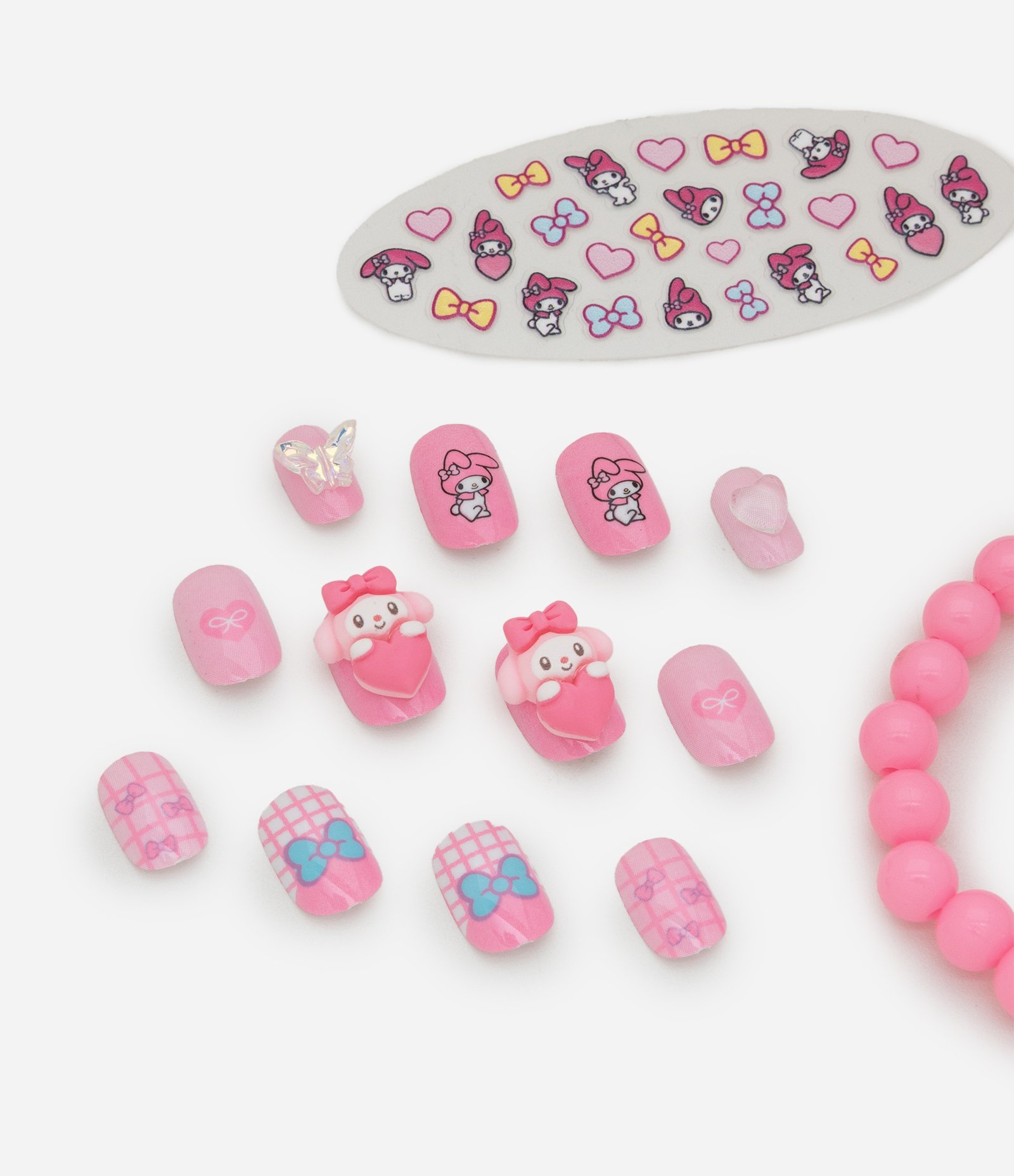 Kit de Unhas Posticas My Melody com Acessorios Hello Kitty and Friends Alchemia COLORIDO 3