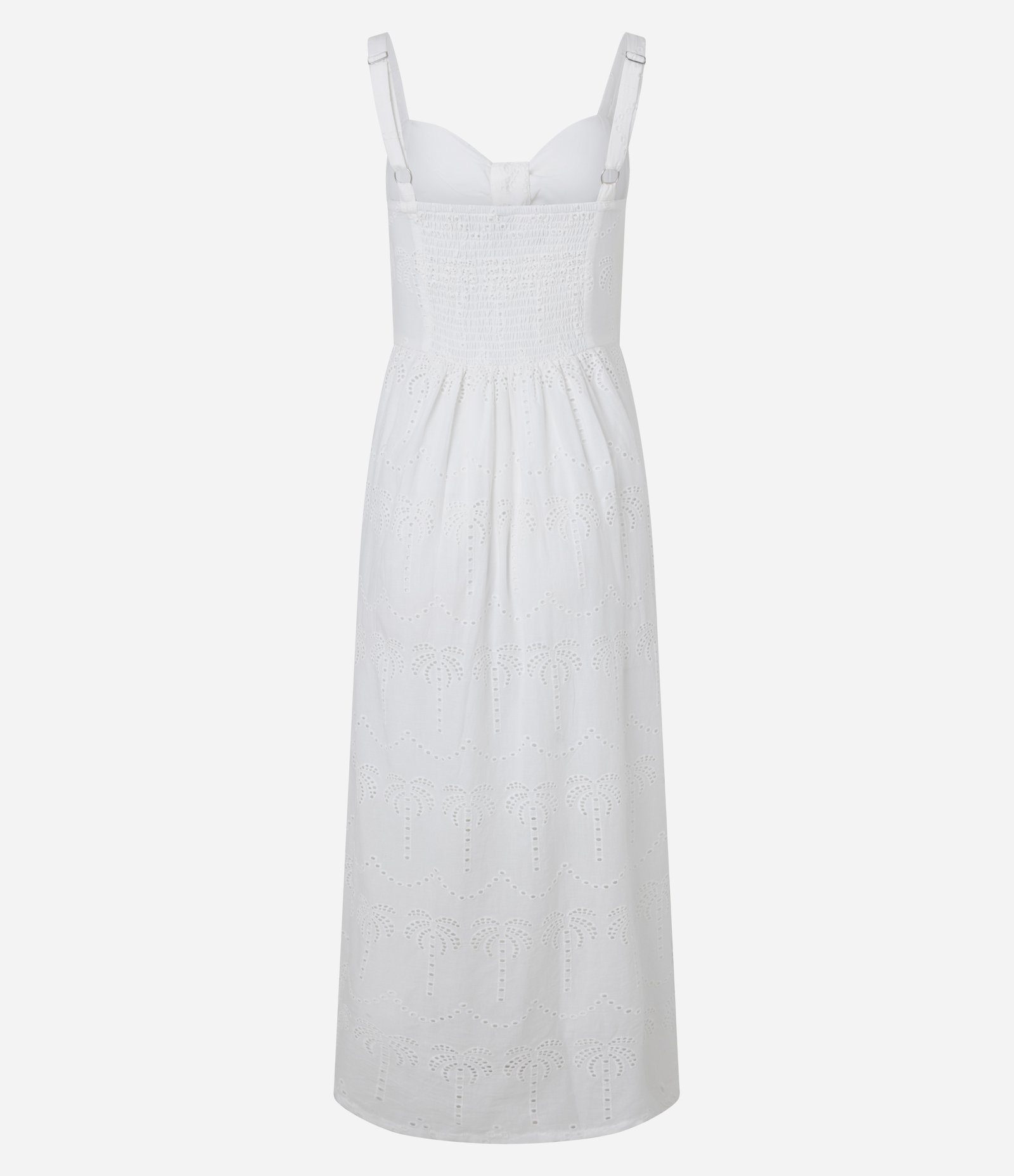 Vestido New Midi com Nózinho Frontal e Estampa Tropical Branco 9