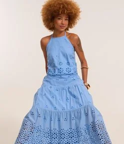 Blusa Curta Frente Única Estampa Floral Barra Detalhada