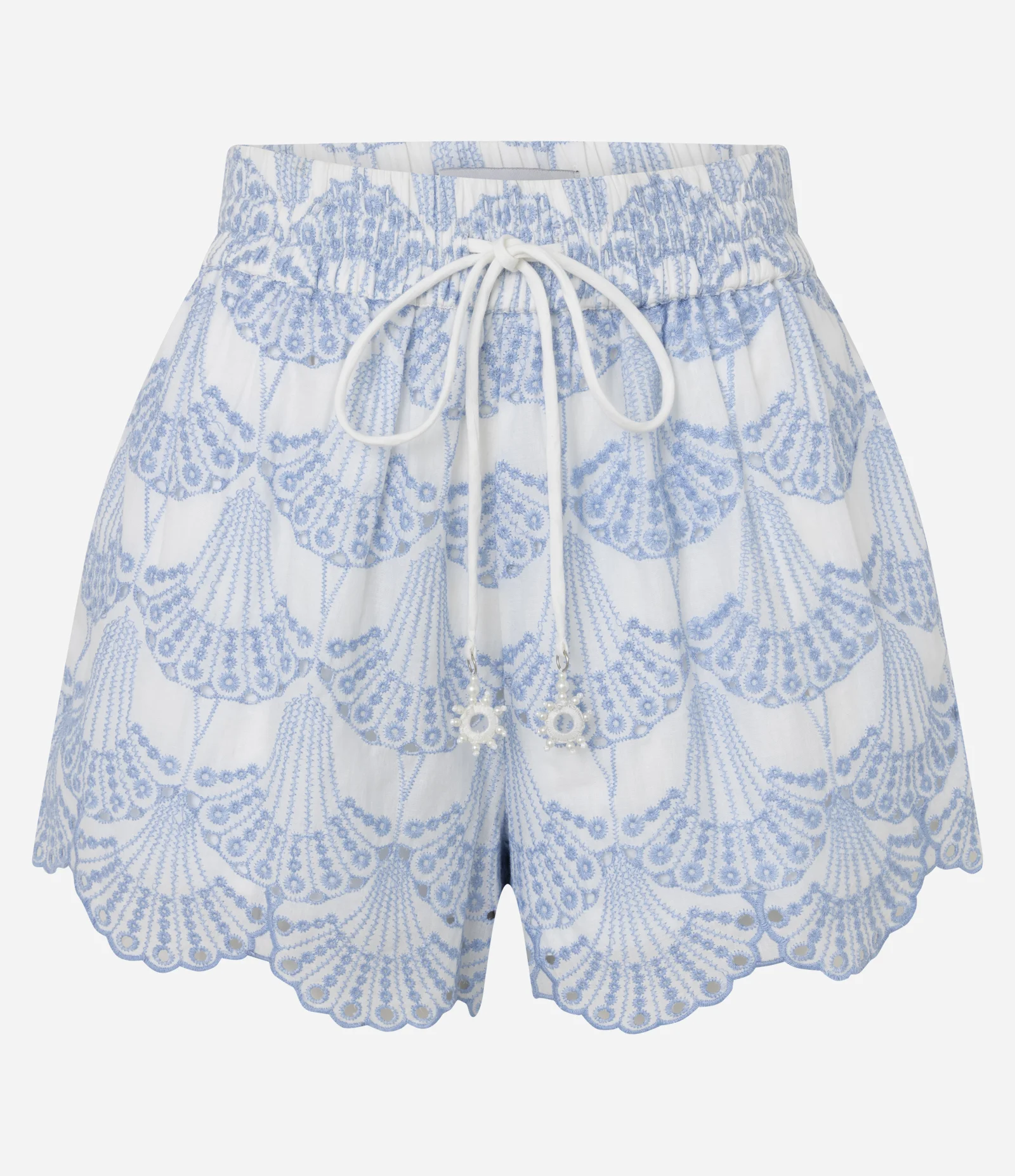 Short Runner com Elástico no Cós e Estampa Pontilhada Branco/Azul 6